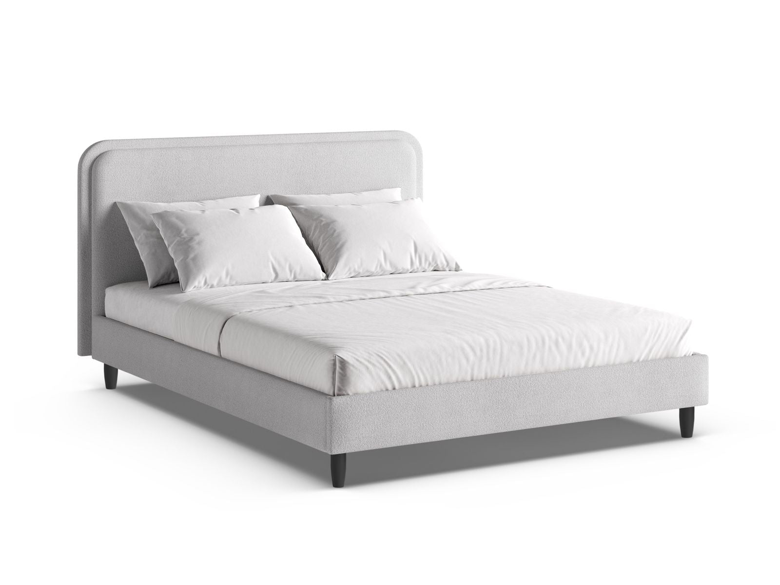 Aveline Bett mit Kopfteil 140cm in Light Grey-Baloo präsentiert im Onlineshop von KAQTU Design AG. Bett ist von Micadoni
