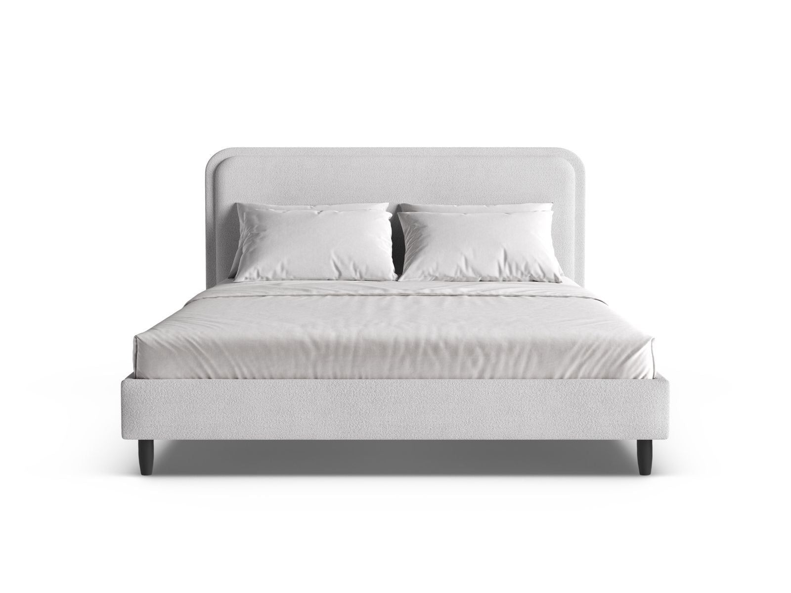 Elegantes Aveline Bett mit 140 cm Kopfteil in sanftem Light Grey-Baloo, ideal für stilvolle Schlafzimmergestaltung.