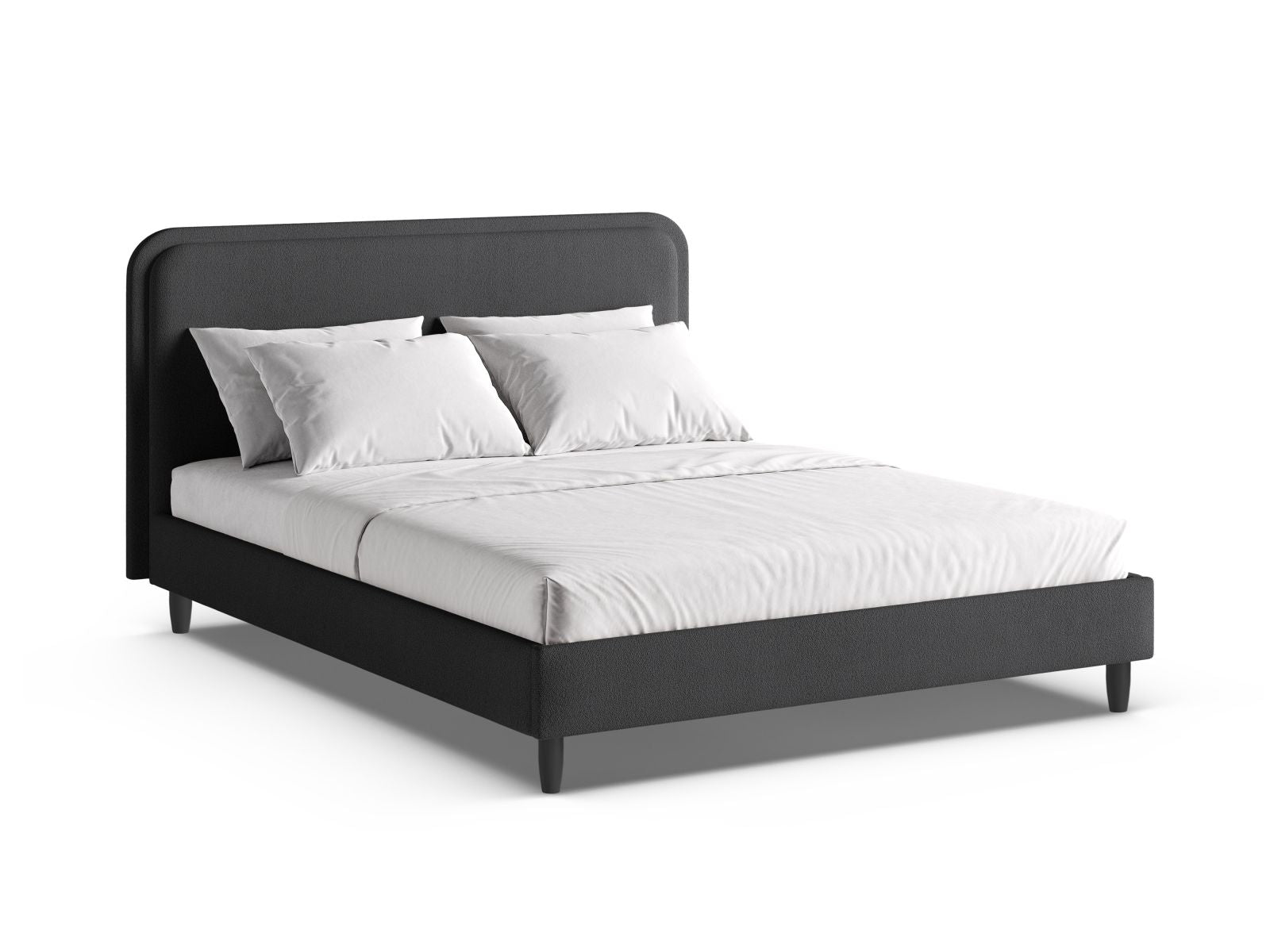 Aveline Bett mit Kopfteil 140cm in Dark Grey-Baloo präsentiert im Onlineshop von KAQTU Design AG. Bett ist von Micadoni