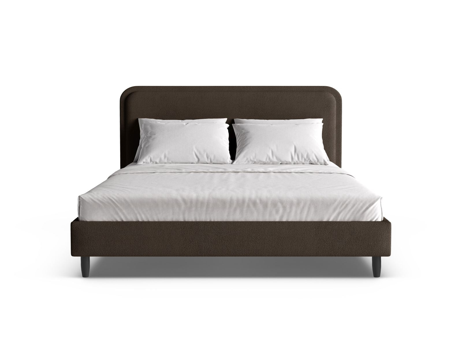 Elegantes Aveline Bett mit 140 cm Kopfteil in stilvollem Brown-Baloo, ideal für moderne Schlafzimmer, von Micadoni.