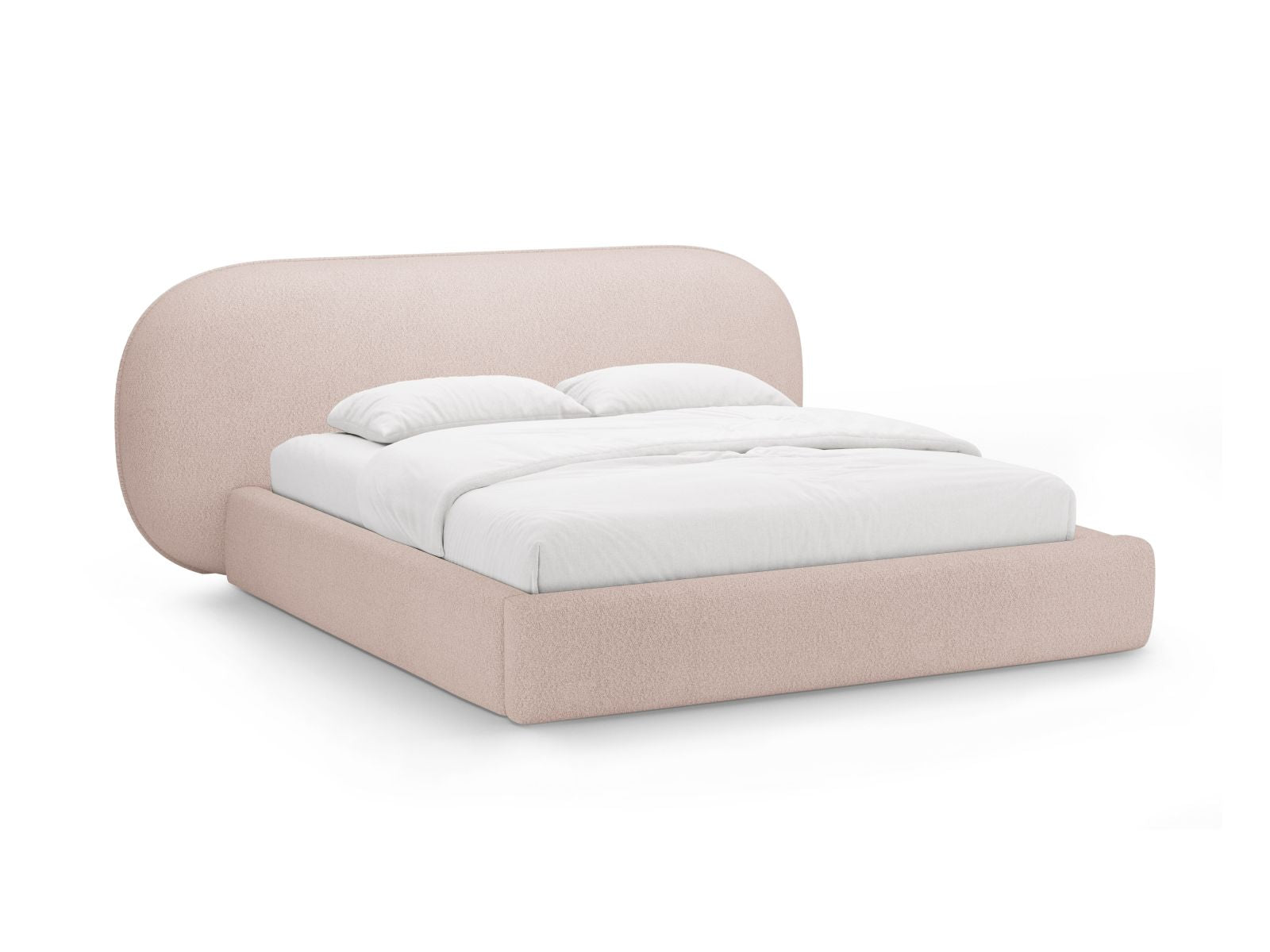 Ovalo Bett mit Stauraum mit Kopfteil 140cm in Powder Pink-Baloo präsentiert im Onlineshop von KAQTU Design AG. Bett ist von Micadoni