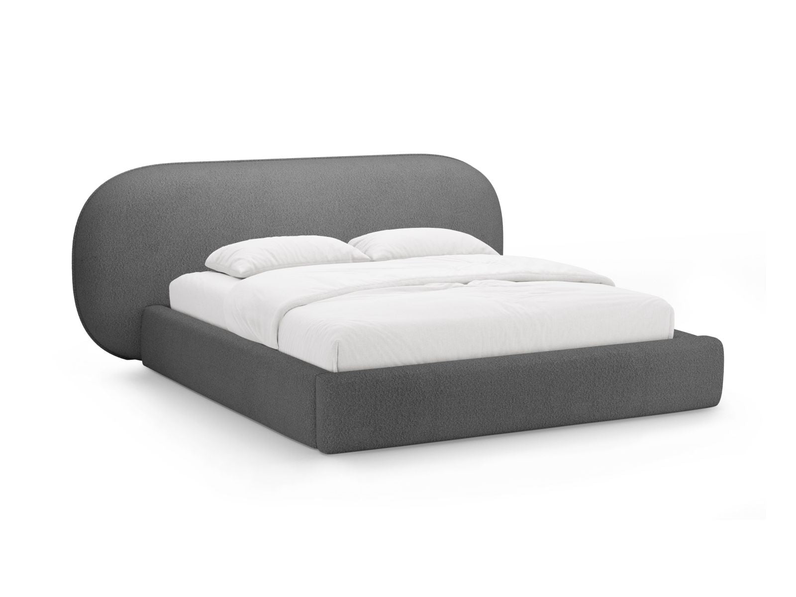 Ovalo Bett mit Stauraum mit Kopfteil 140cm in Dark Grey-Baloo präsentiert im Onlineshop von KAQTU Design AG. Bett ist von Micadoni