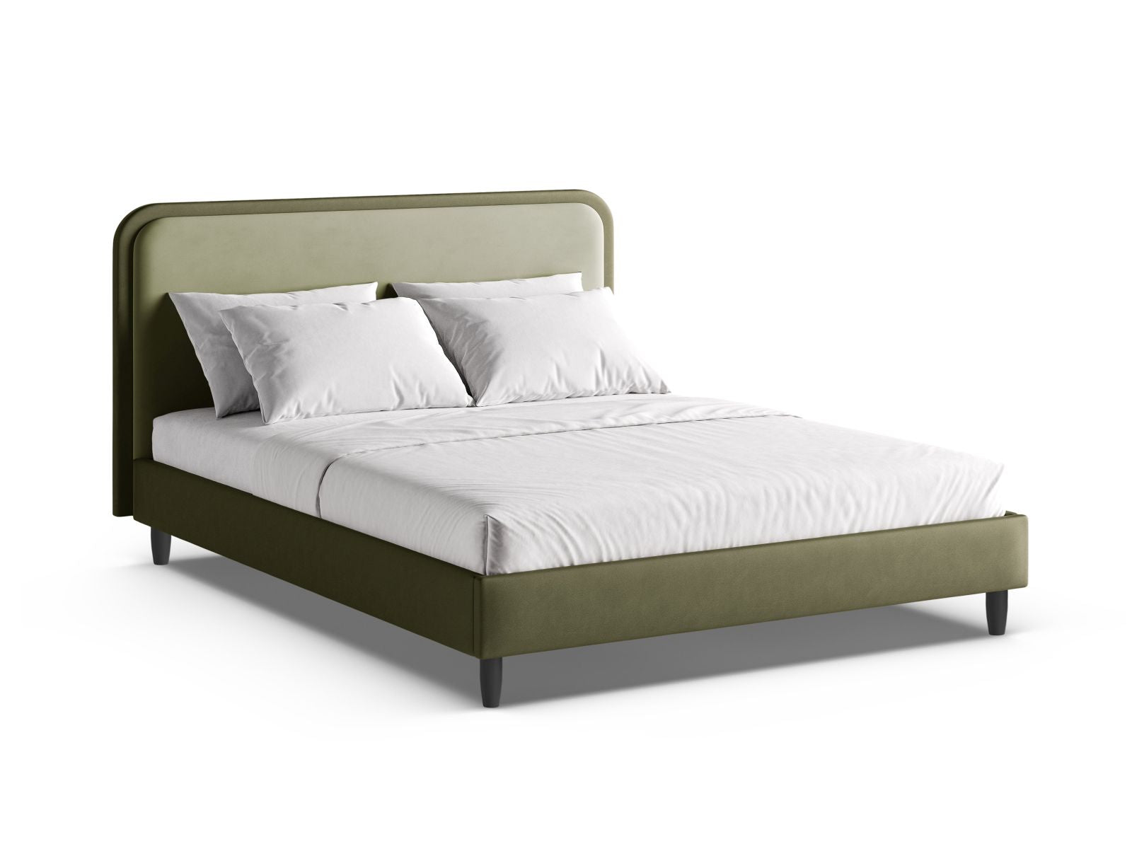 Aveline Bett mit Kopfteil 140cm in Green, Moss Green-Magic Velvet,Vega präsentiert im Onlineshop von KAQTU Design AG. Bett ist von Micadoni
