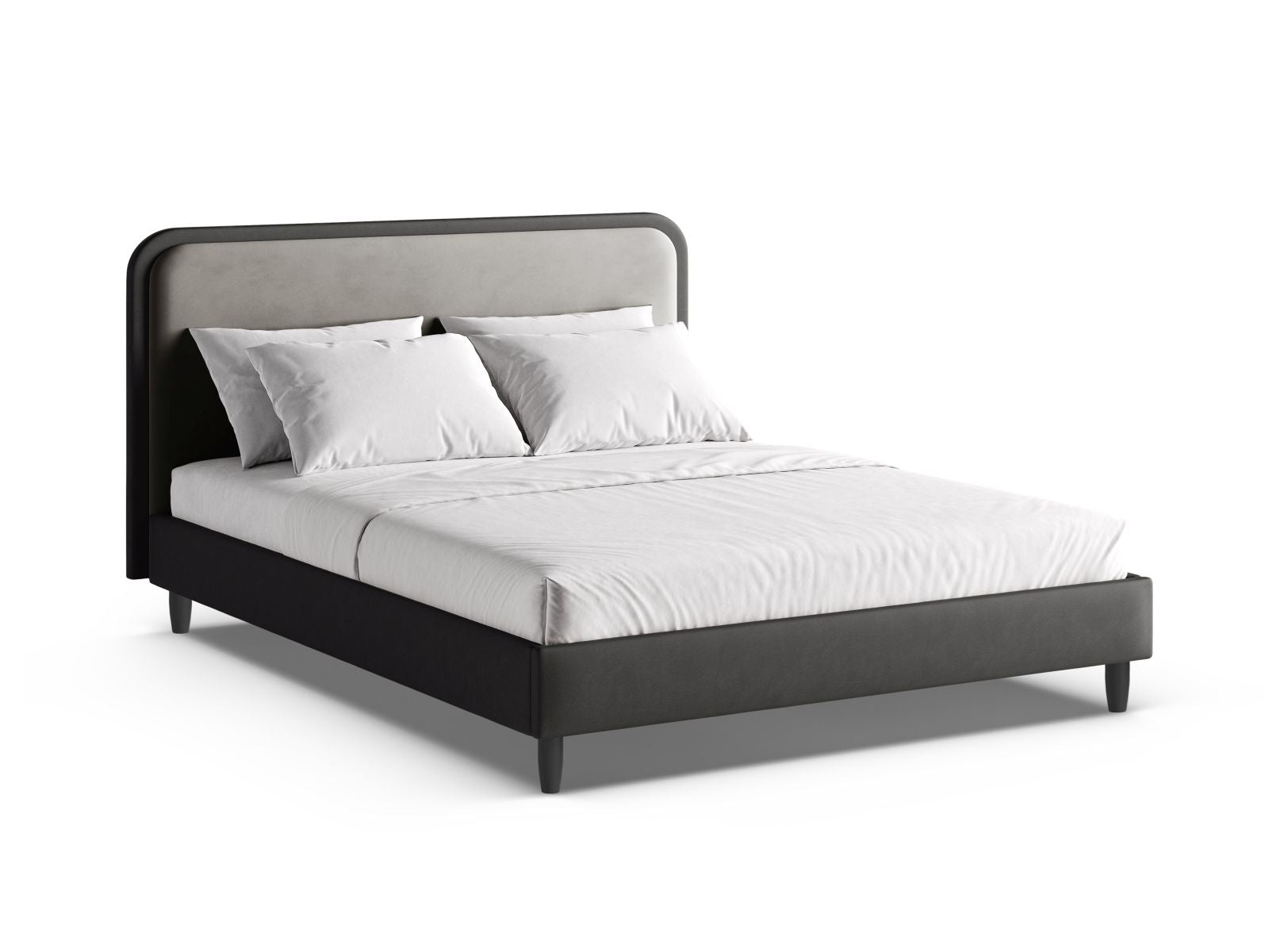 Aveline Bett mit Kopfteil 140cm in Dark Grey, Dark Grey-Magic Velvet,Vega präsentiert im Onlineshop von KAQTU Design AG. Bett ist von Micadoni