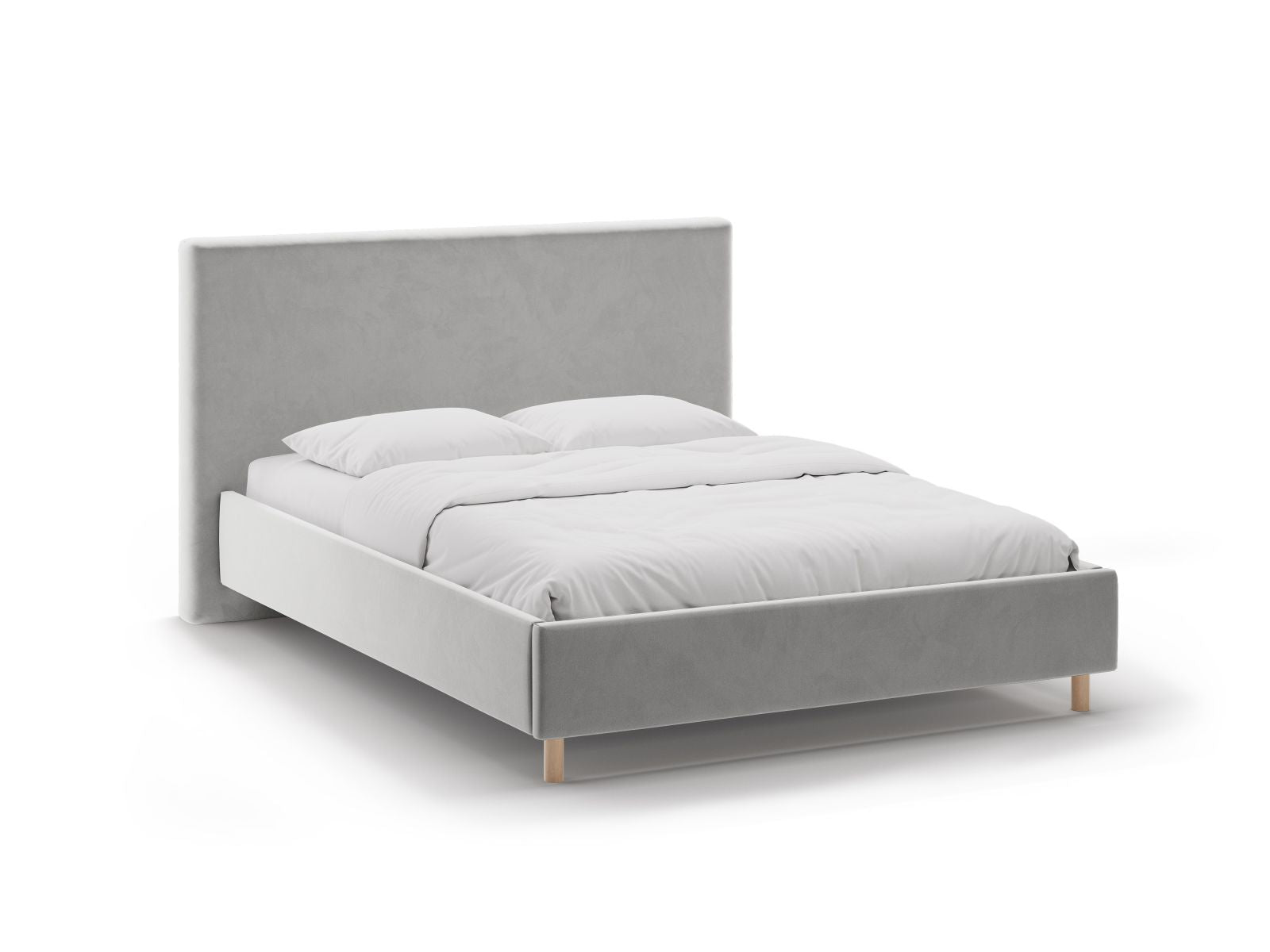 Eloise Bett mit Stauraum mit Kopfteil 140cm in Light Grey-Magic Velvet präsentiert im Onlineshop von KAQTU Design AG. Bett ist von Micadoni