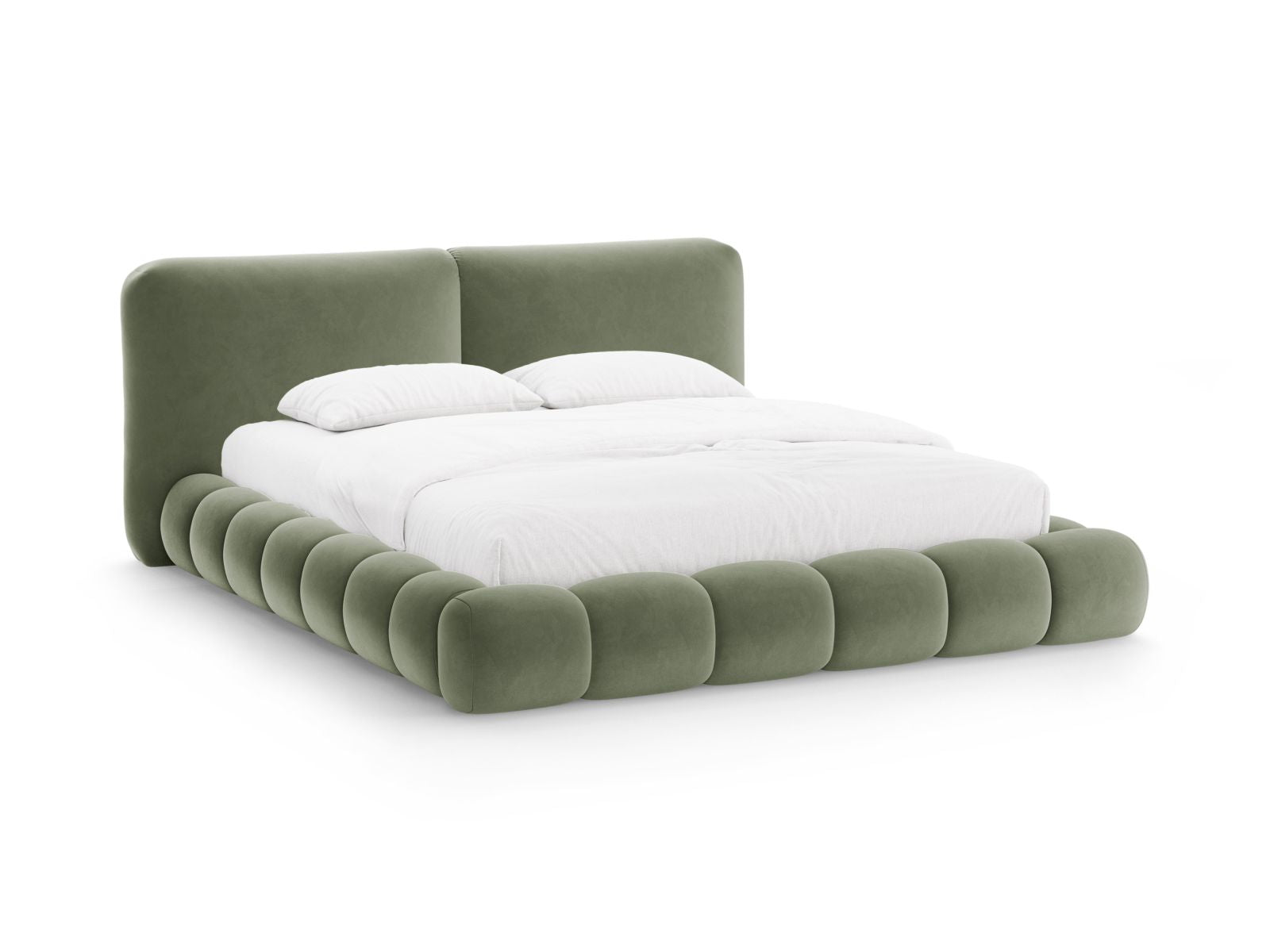 Solange Bett mit Stauraum mit Kopfteil 140cm in Green-Magic Velvet präsentiert im Onlineshop von KAQTU Design AG. Bett ist von Micadoni