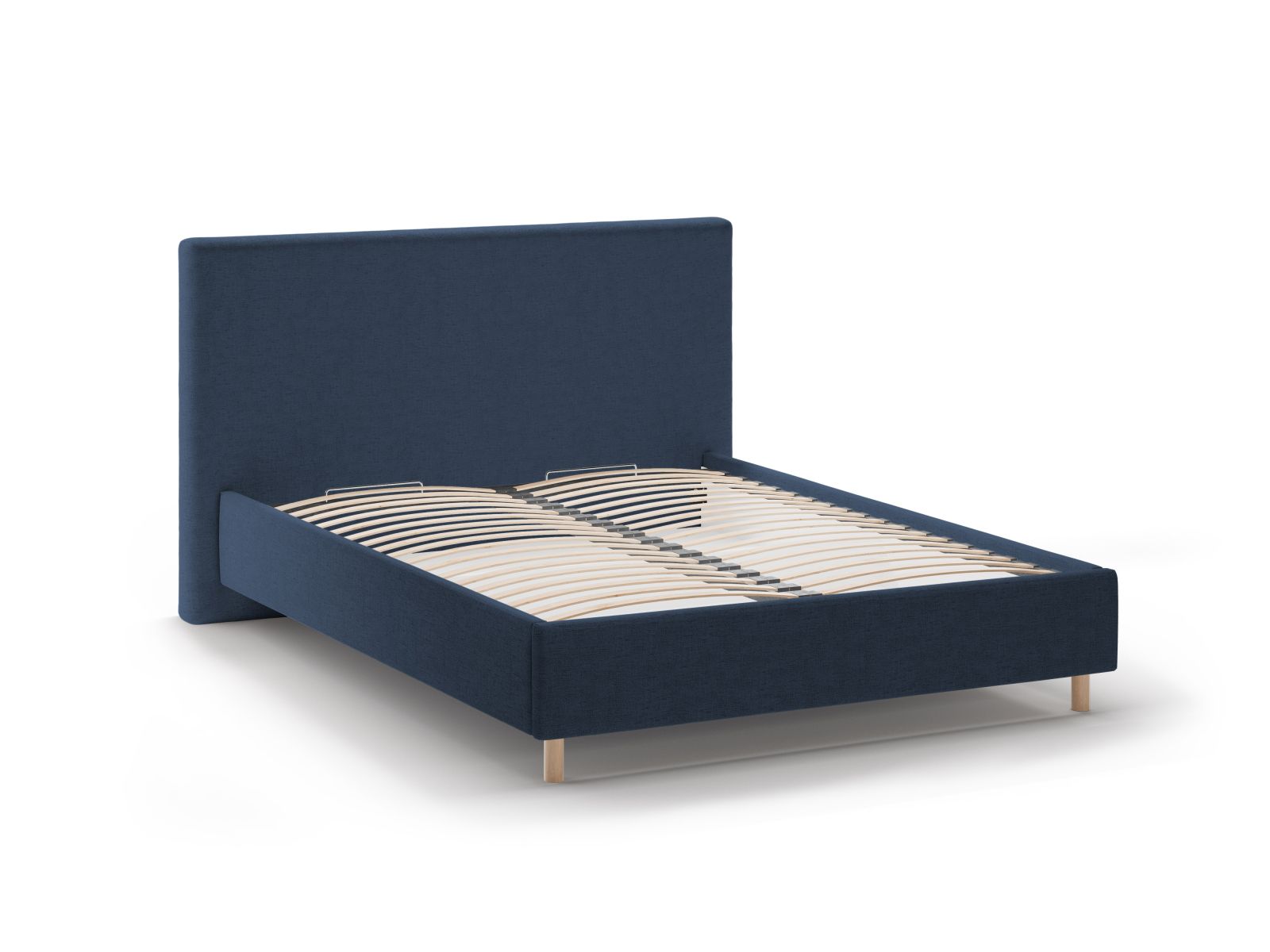 Elegantes Eloise Bett in Royal Blue, ausgestattet mit praktischem Stauraum und einem modernen Kopfteil, ideal für stilvolle Schlafzimmer.