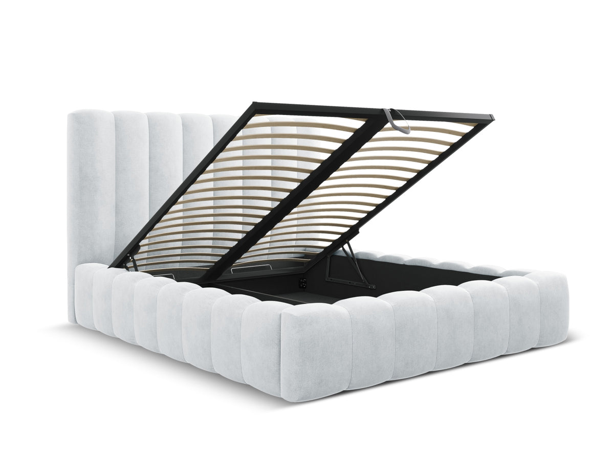 Kelp Bett mit Stauraum und Headboard 140cm in Light Grey-Moly präsentiert im Onlineshop von KAQTU Design AG. Bett ist von Micadoni