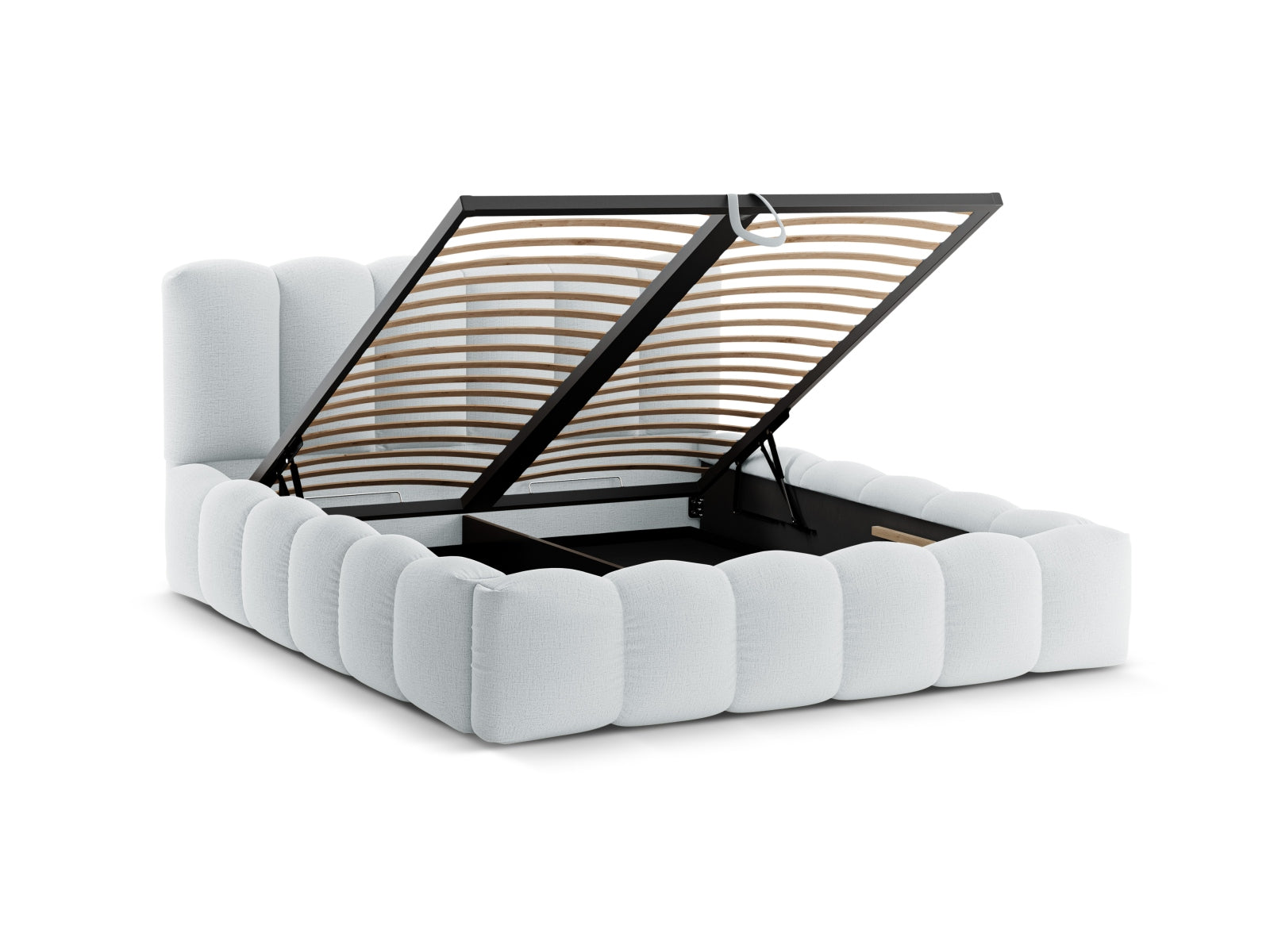 Erleben Sie das Lupine Bett von Micadoni: Elegantes Design, praktischer Stauraum und ein komfortables Headboard für erholsame Nächte!
