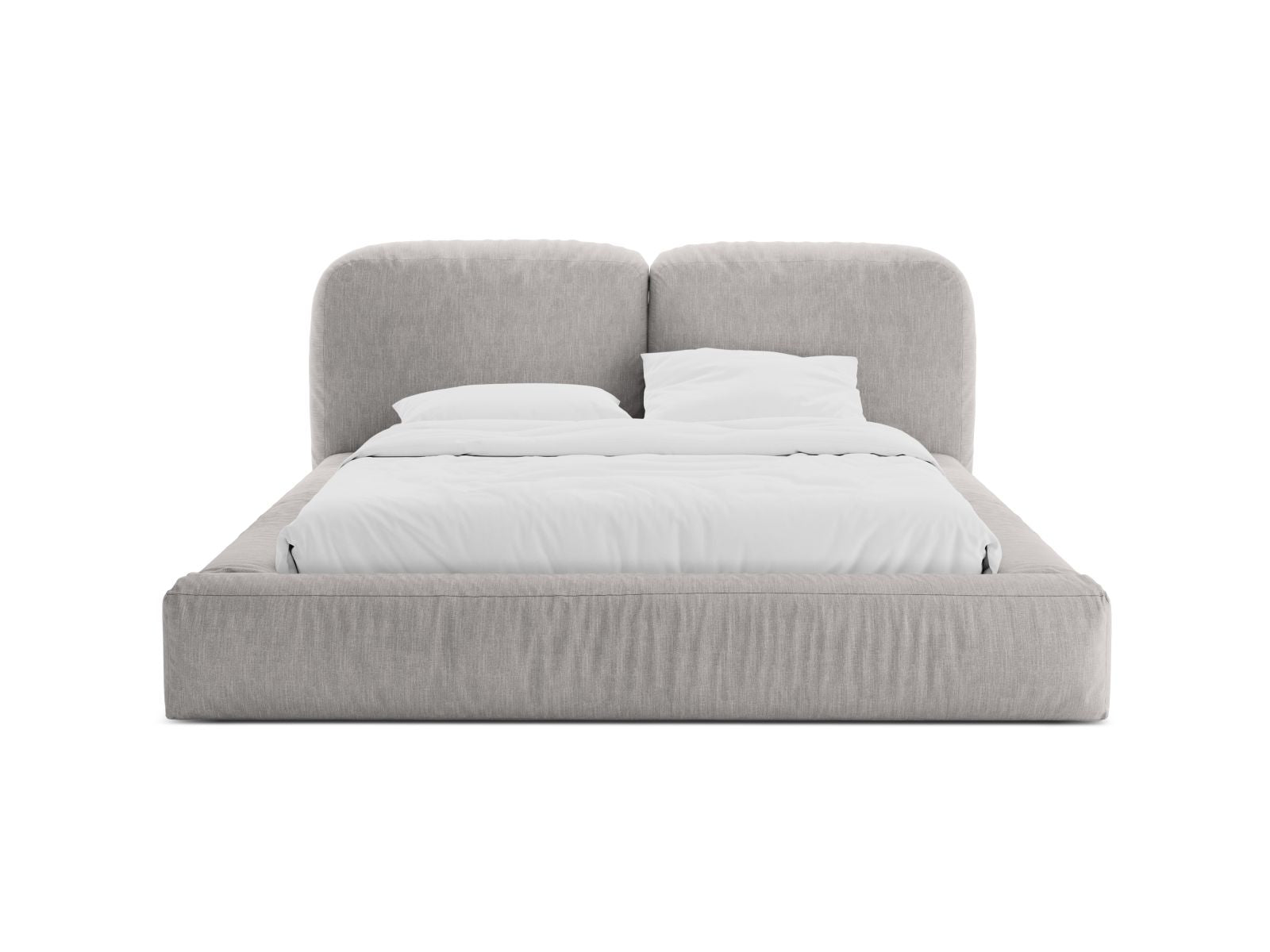 Elegantes Martina Bett mit praktischem Stauraum und stilvollem Kopfteil in Light Grey-Boston, ideal für moderne Schlafzimmer.