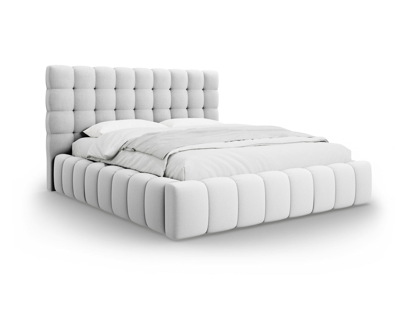 Mamaia Bett mit Stauraum und Headboard 140cm in Light Grey/Schwarz-Neve präsentiert im Onlineshop von KAQTU Design AG. Bett ist von Micadoni
