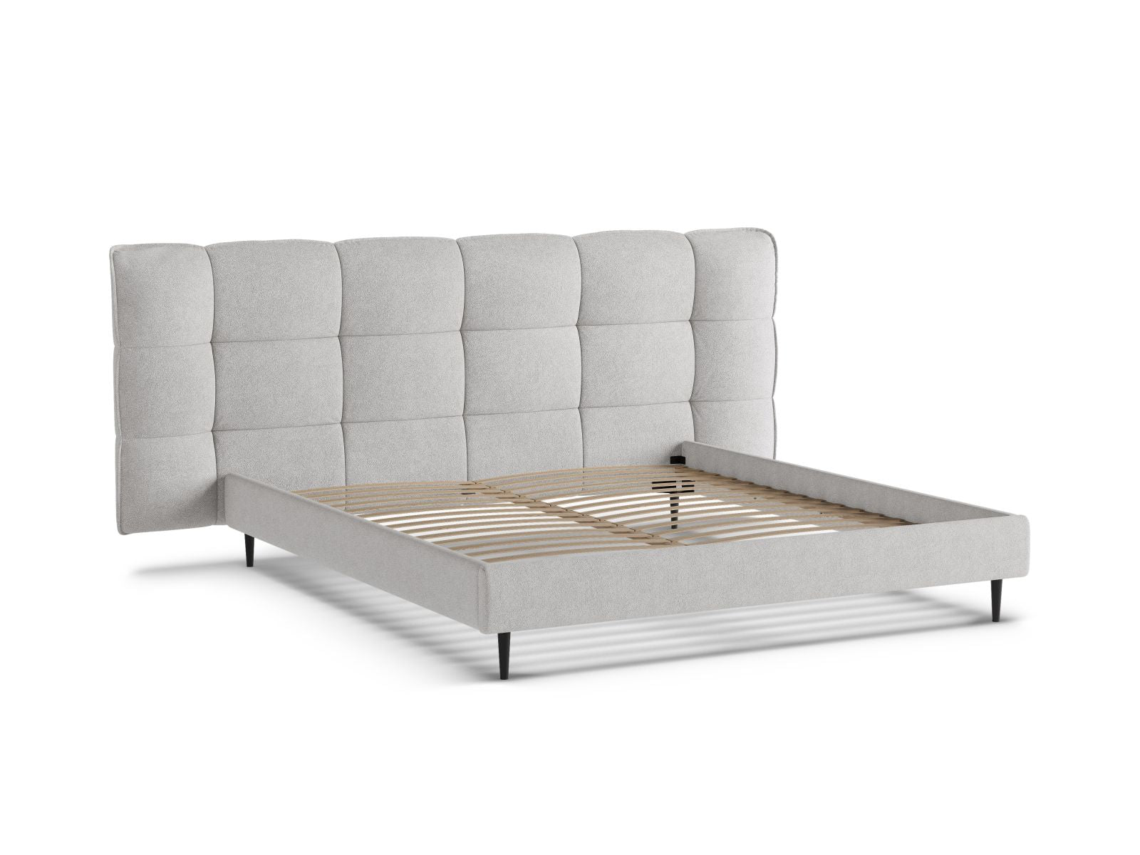 Modernes Eric Bett in 140 cm, ausgestattet mit Stauraum und elegantem Kopfteil, perfekt für kompakte Schlafzimmer.