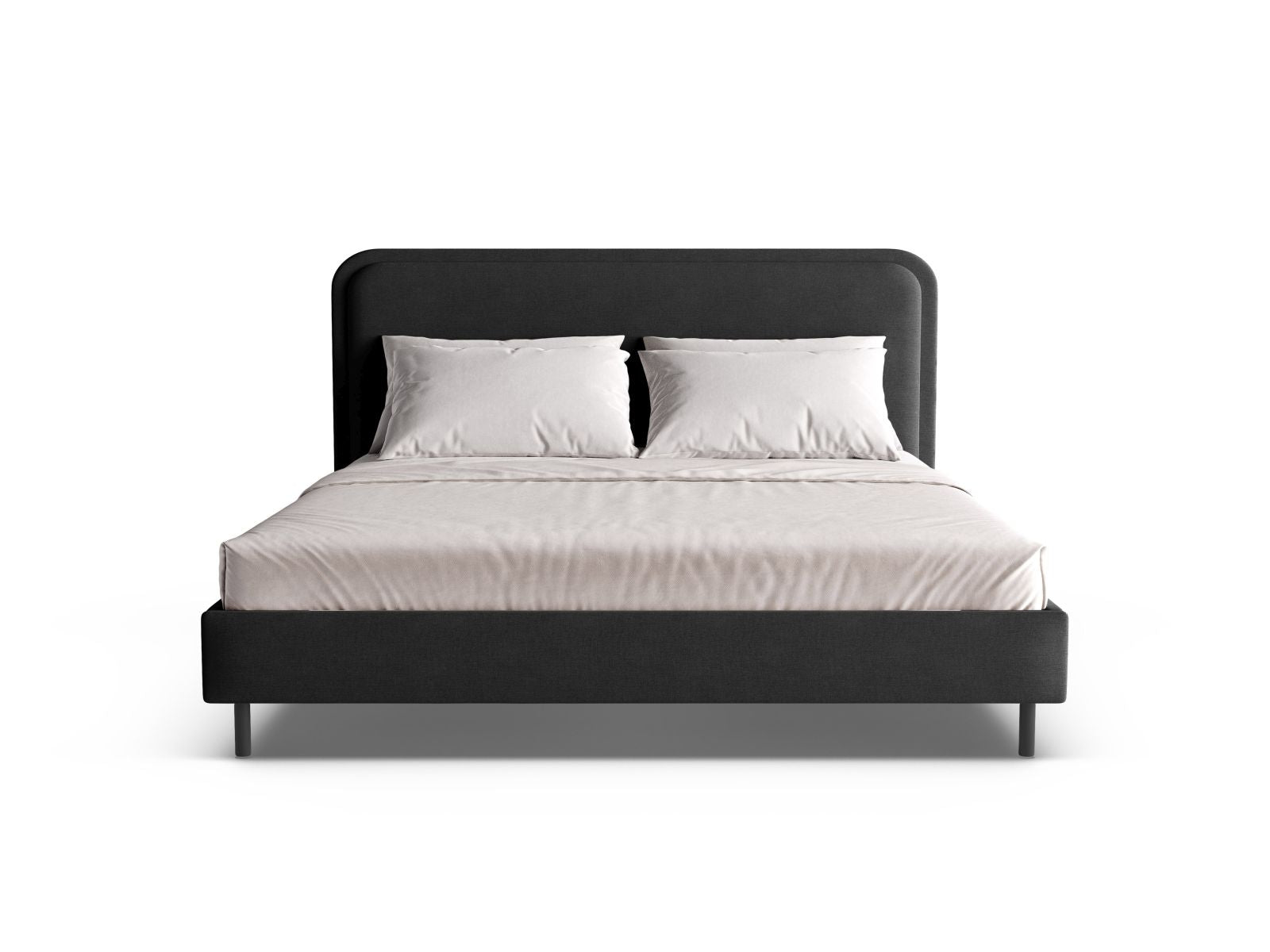 Aveline Bett mit Kopfteil 140cm in Black-Wind präsentiert im Onlineshop von KAQTU Design AG. Bett ist von Micadoni