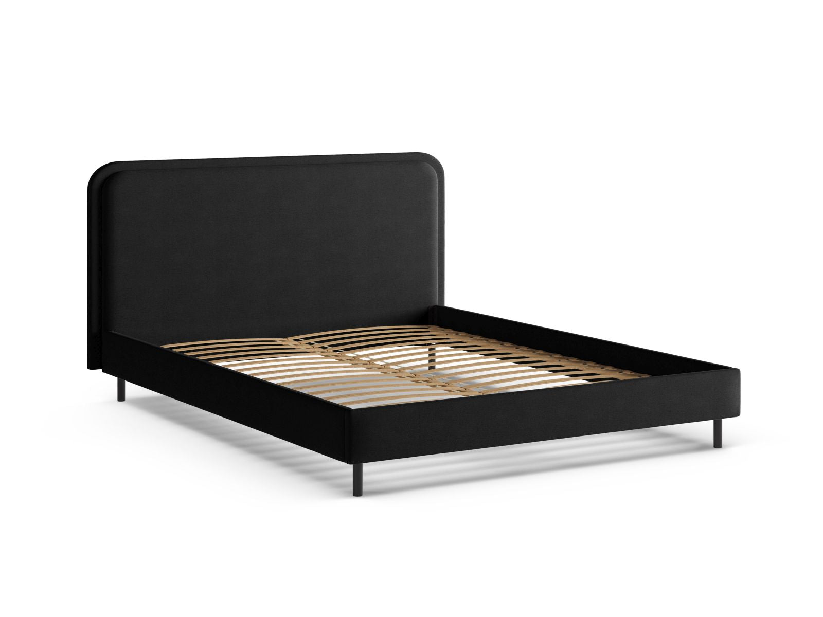 Elegantes Aveline Bett mit 140 cm Kopfteil in modernem Black-Wind, ideal für ein stilvolles und zeitgemäßes Schlafzimmer von Micadoni.
