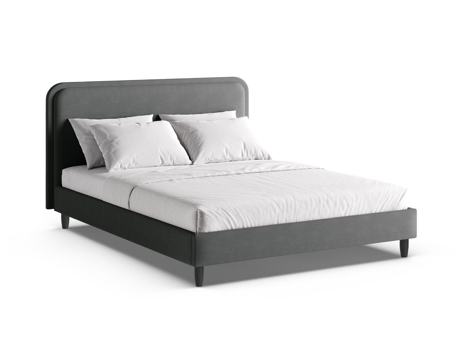 Aveline Bett mit Kopfteil 140cm in Navy Blue-Wind präsentiert im Onlineshop von KAQTU Design AG. Bett ist von Micadoni