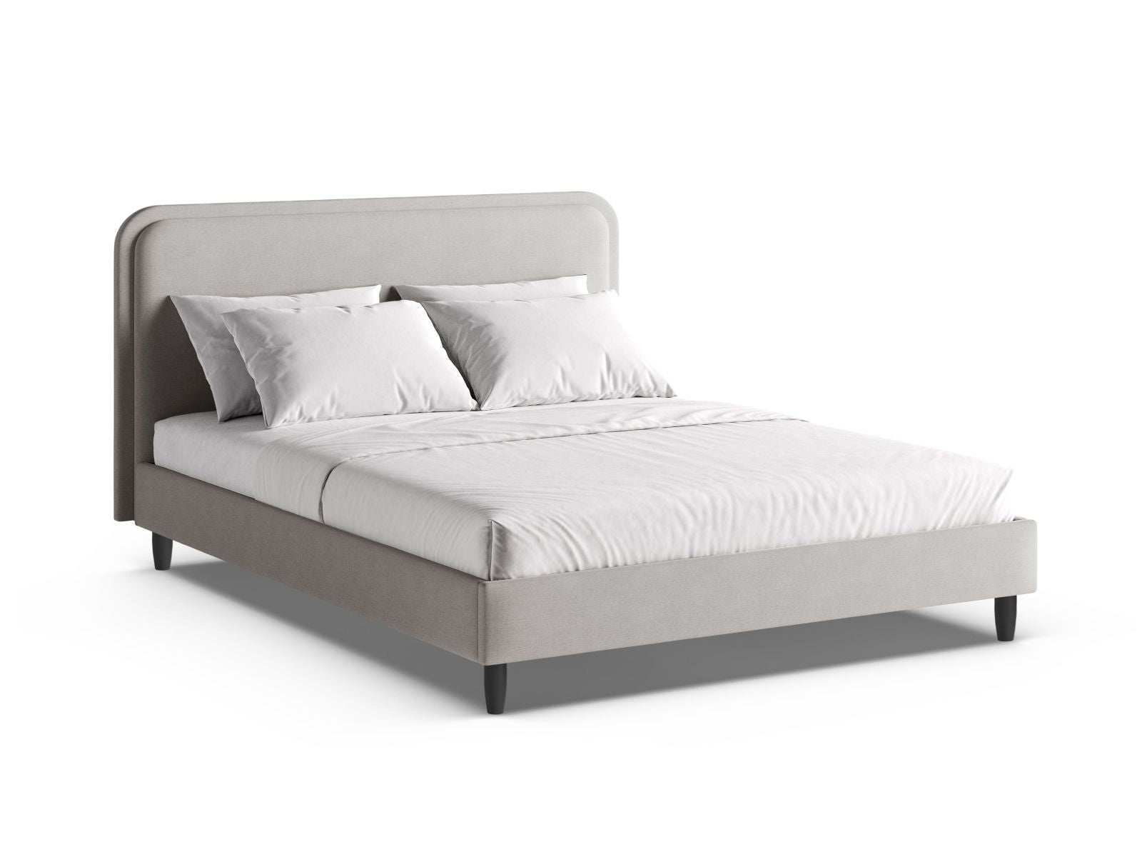 Aveline Bett mit Kopfteil 140cm in Dark Grey-Wind präsentiert im Onlineshop von KAQTU Design AG. Bett ist von Micadoni