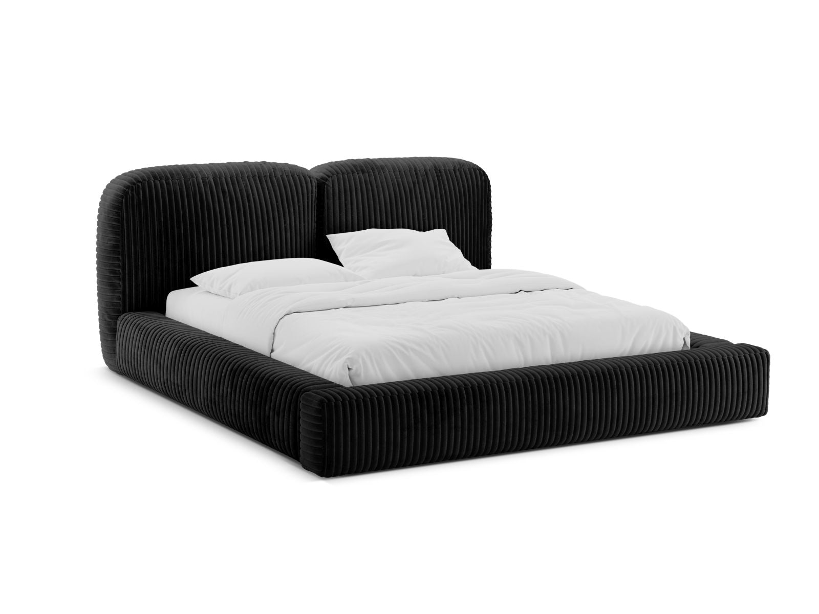 Martina Bett mit Stauraum mit Kopfteil 140cm in Black-Tilia präsentiert im Onlineshop von KAQTU Design AG. Bett ist von Micadoni