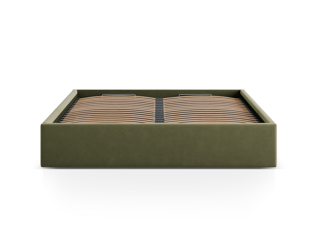 Susan Bett mit Stauraum 140cm in Green-Bluvel präsentiert im Onlineshop von KAQTU Design AG. Bett ist von Micadoni