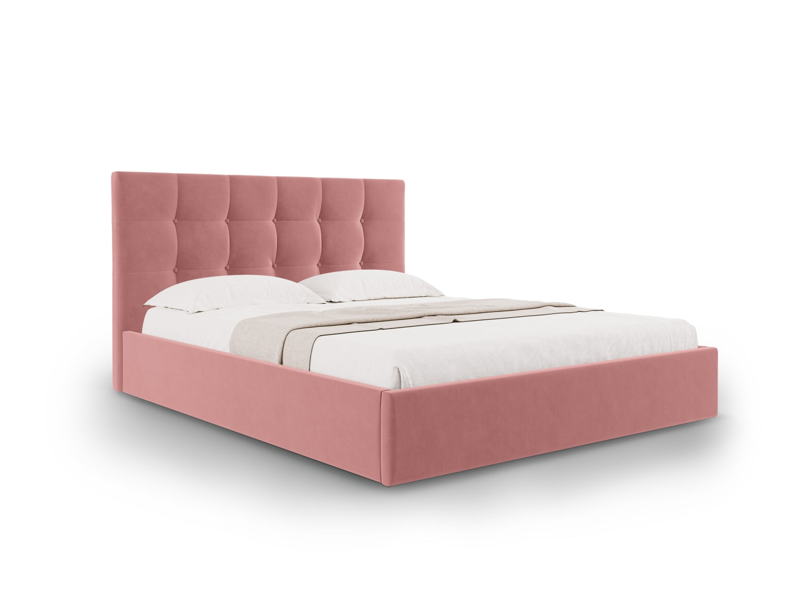 Phaedra Velour Bett mit Stauraum und Headboard  in Pink präsentiert im Onlineshop von KAQTU Design AG. Bett ist von Micadoni