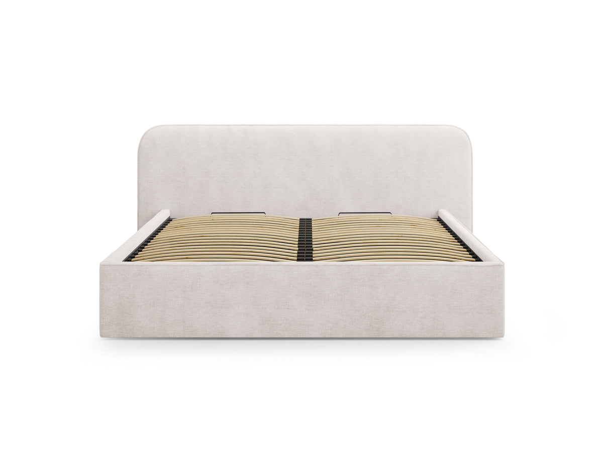 Elizabeth Bett mit Stauraum und Headboard 140cm in White-Babel präsentiert im Onlineshop von KAQTU Design AG. Bett ist von Micadoni