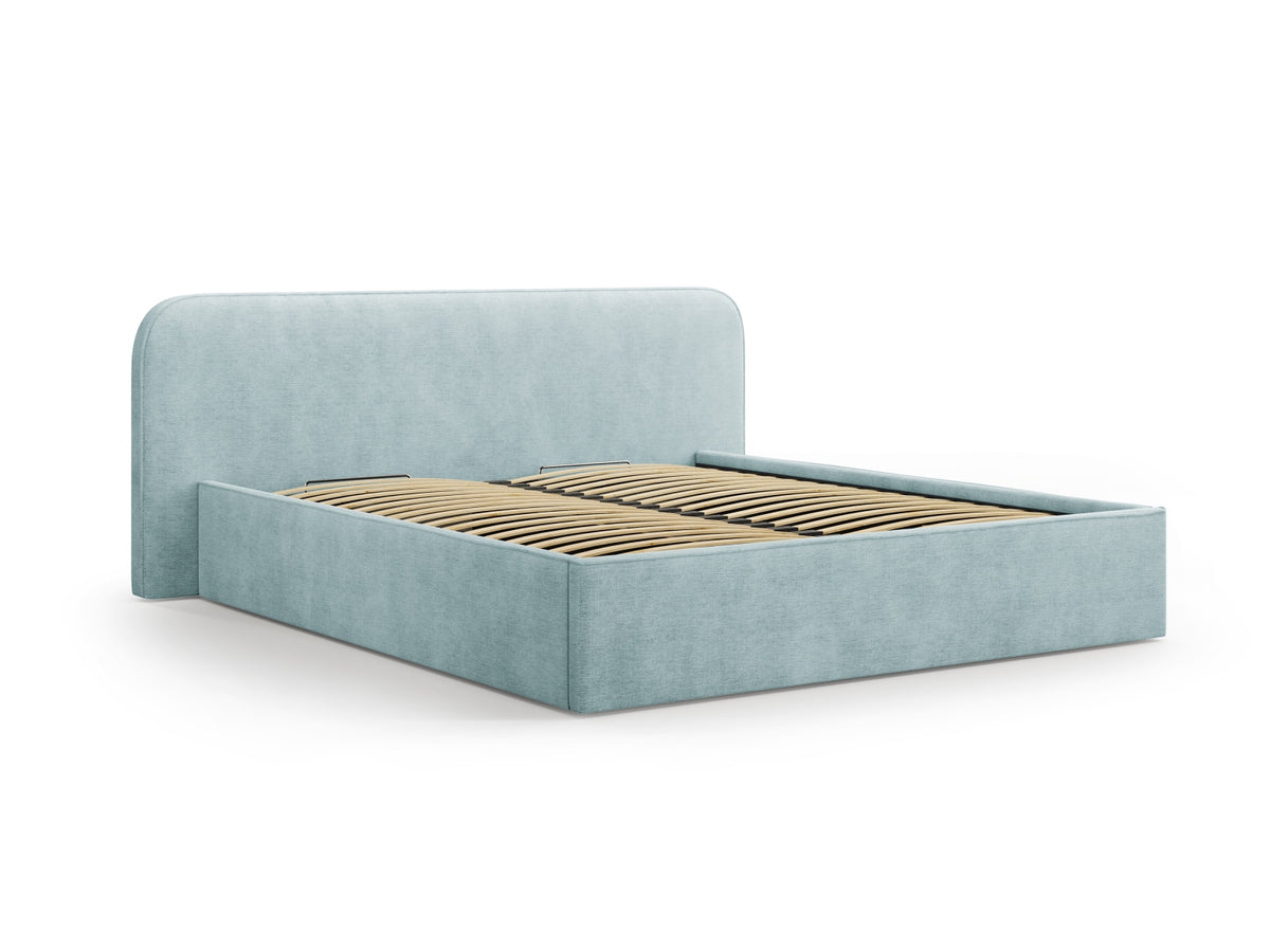 Elizabeth Bett mit Stauraum und Headboard 140cm in Mint-Babel präsentiert im Onlineshop von KAQTU Design AG. Bett ist von Micadoni