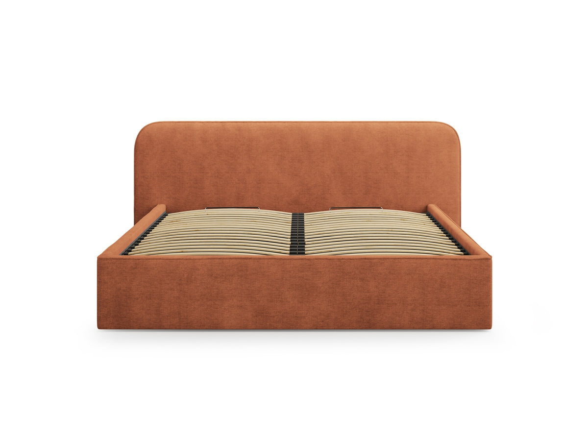 Elizabeth Bett mit Stauraum und Headboard 140cm in Red-Babel präsentiert im Onlineshop von KAQTU Design AG. Bett ist von Micadoni