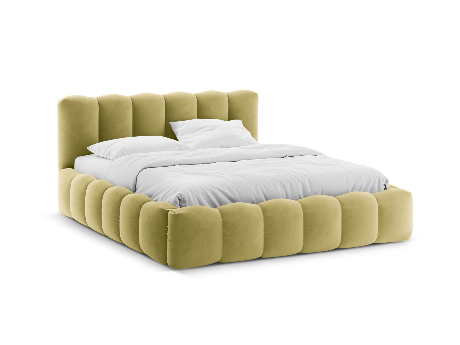 Lupine Velour Bett mit Stauraum und Headboard 140cm in Mud-Paris präsentiert im Onlineshop von KAQTU Design AG. Bett ist von Micadoni