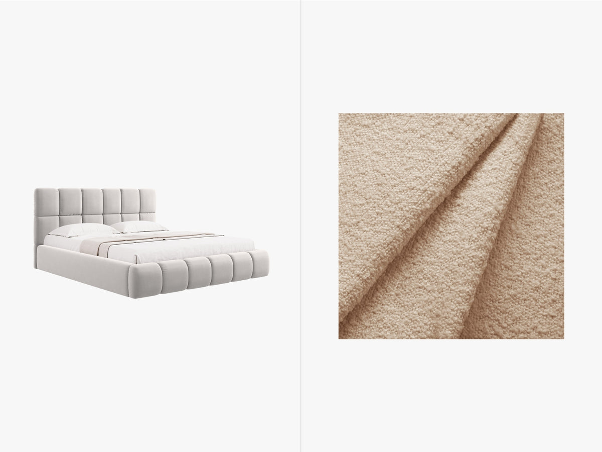 Bellis Bett mit Stauraum und Headboard 160cm in Beige-Baloo präsentiert im Onlineshop von KAQTU Design AG. Bett ist von Micadoni
