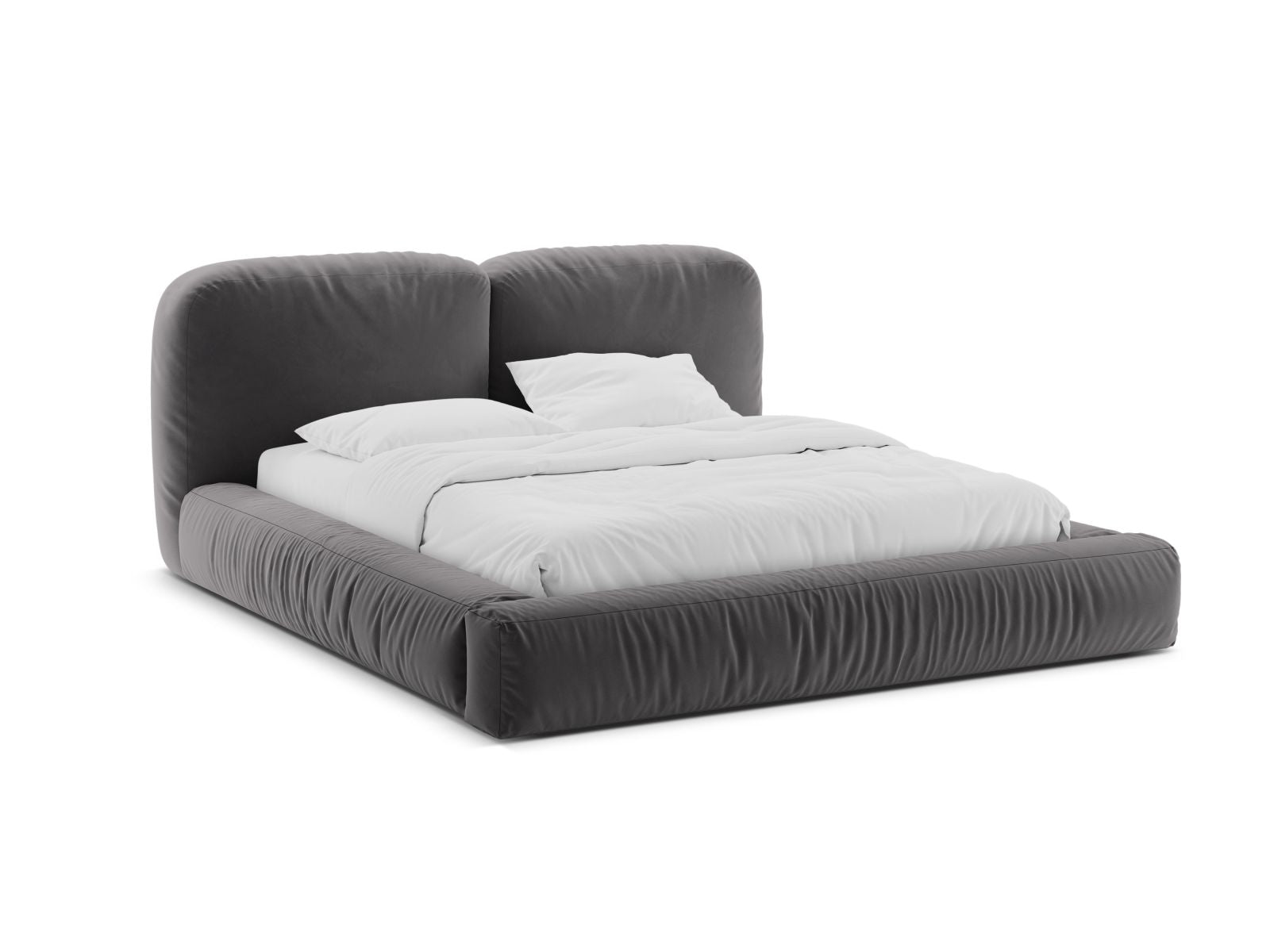 Martina Bett mit Stauraum mit Kopfteil 160cm in Grey-Vogue präsentiert im Onlineshop von KAQTU Design AG. Bett ist von Micadoni