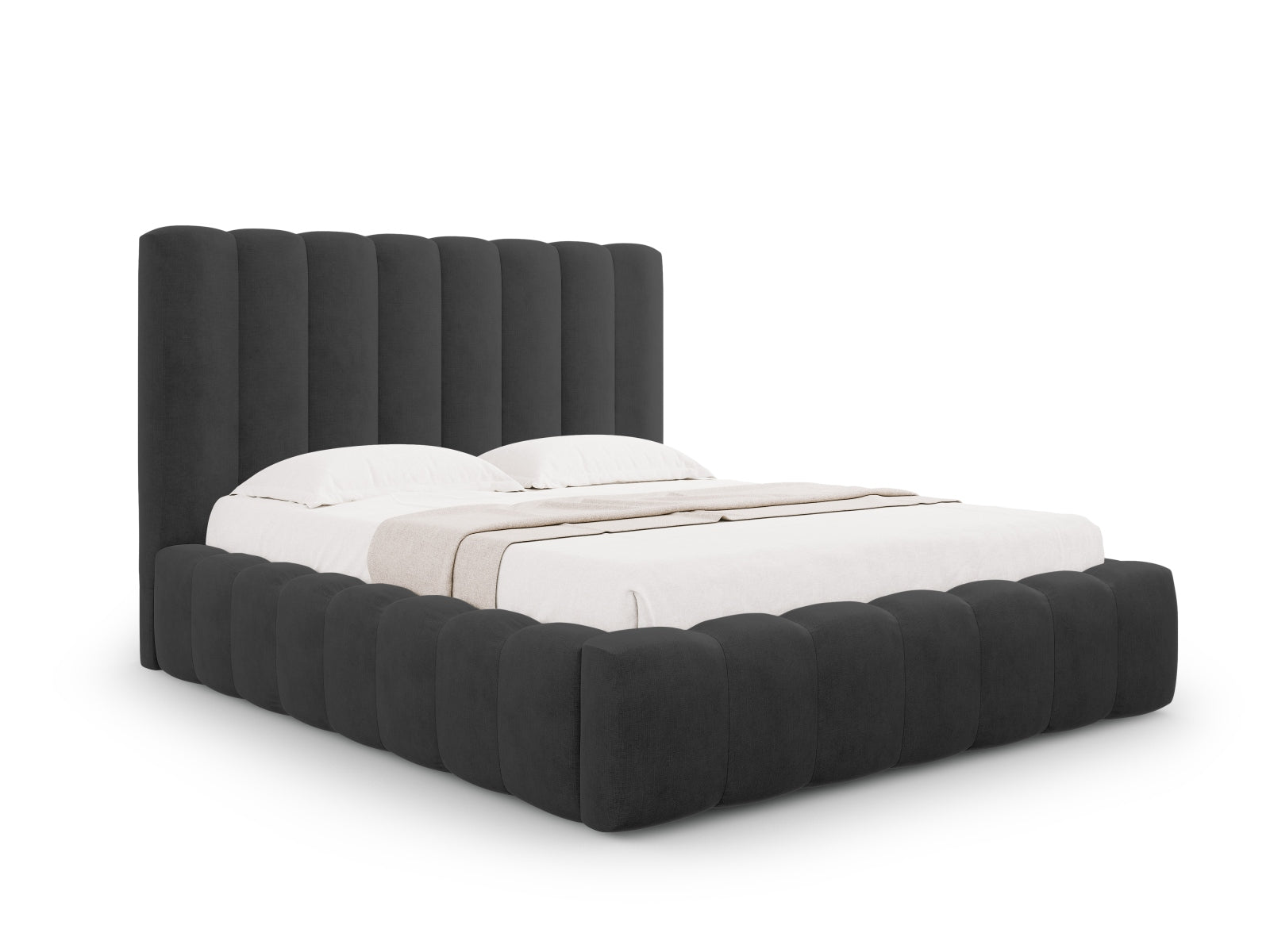 Kelp Bett mit Stauraum und Headboard in Anthracite präsentiert im Onlineshop von KAQTU Design AG. Bett ist von Micadoni