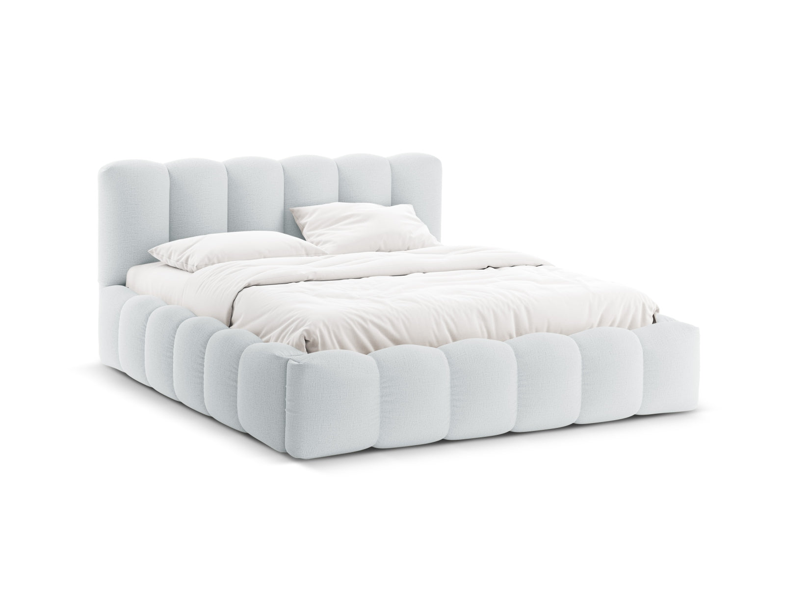 Lupine Bett mit Stauraum und Headboard 160cm in Light Grey-Moly präsentiert im Onlineshop von KAQTU Design AG. Bett ist von Micadoni