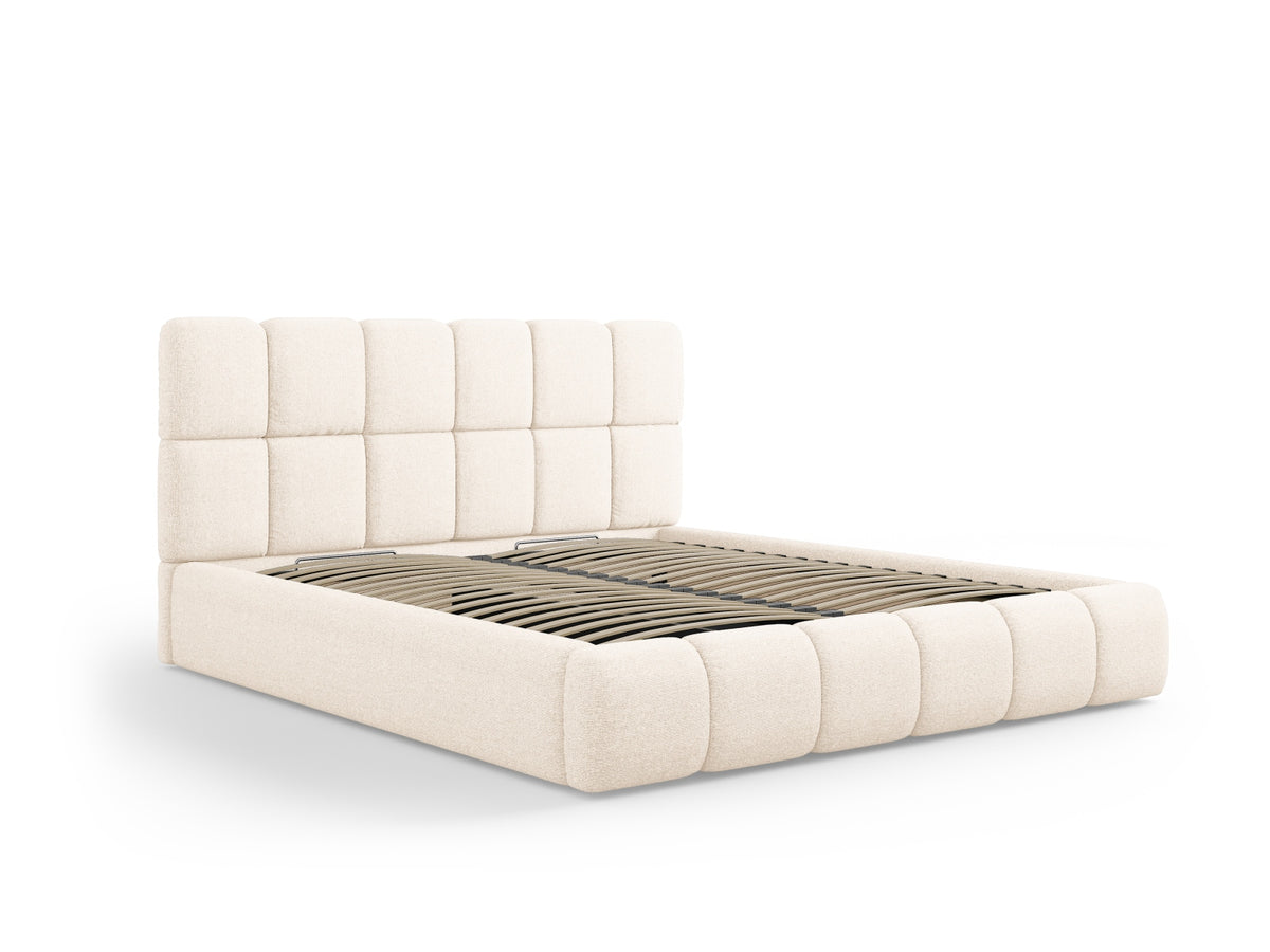 Bellis Bett mit Stauraum und Headboard 160cm in Light Beige-Haga präsentiert im Onlineshop von KAQTU Design AG. Bett ist von Micadoni