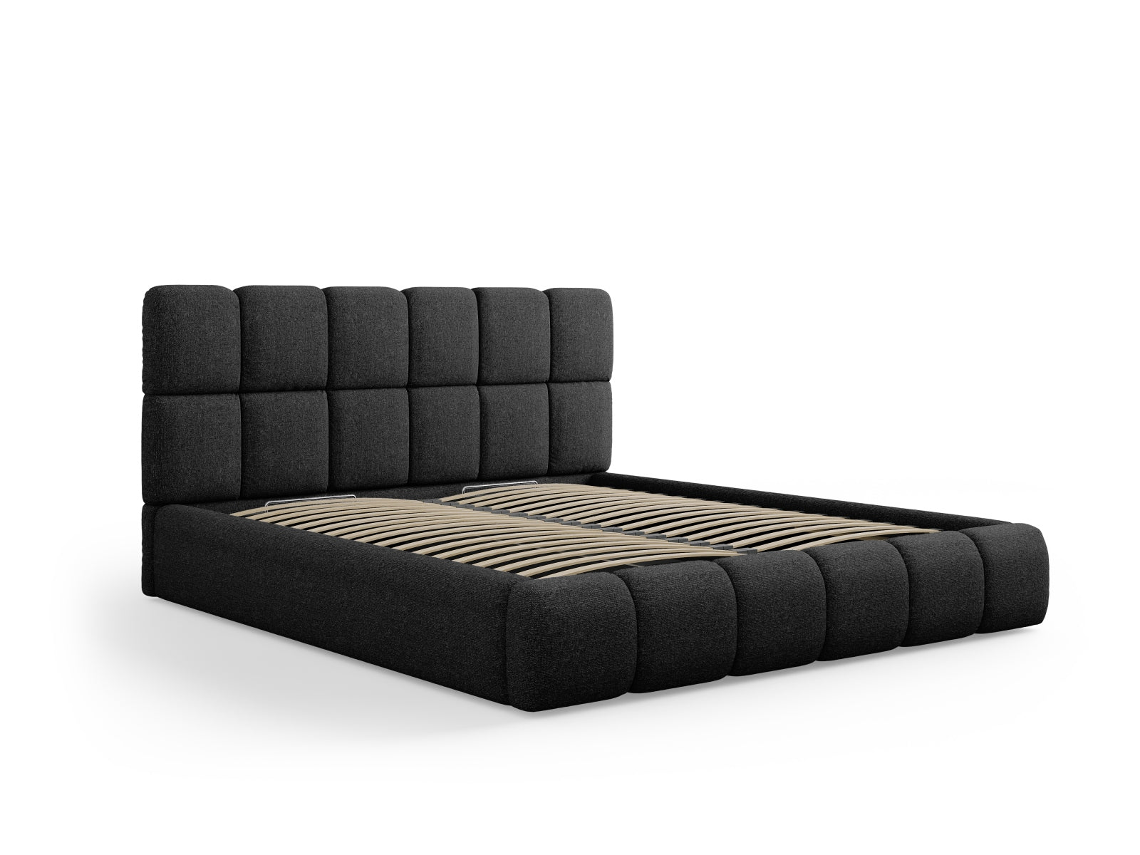 Modernes Bellis Bett von Micadoni mit 160 cm Breite, ausgestattet mit praktischem Stauraum und einem ansprechenden Kopfteil.