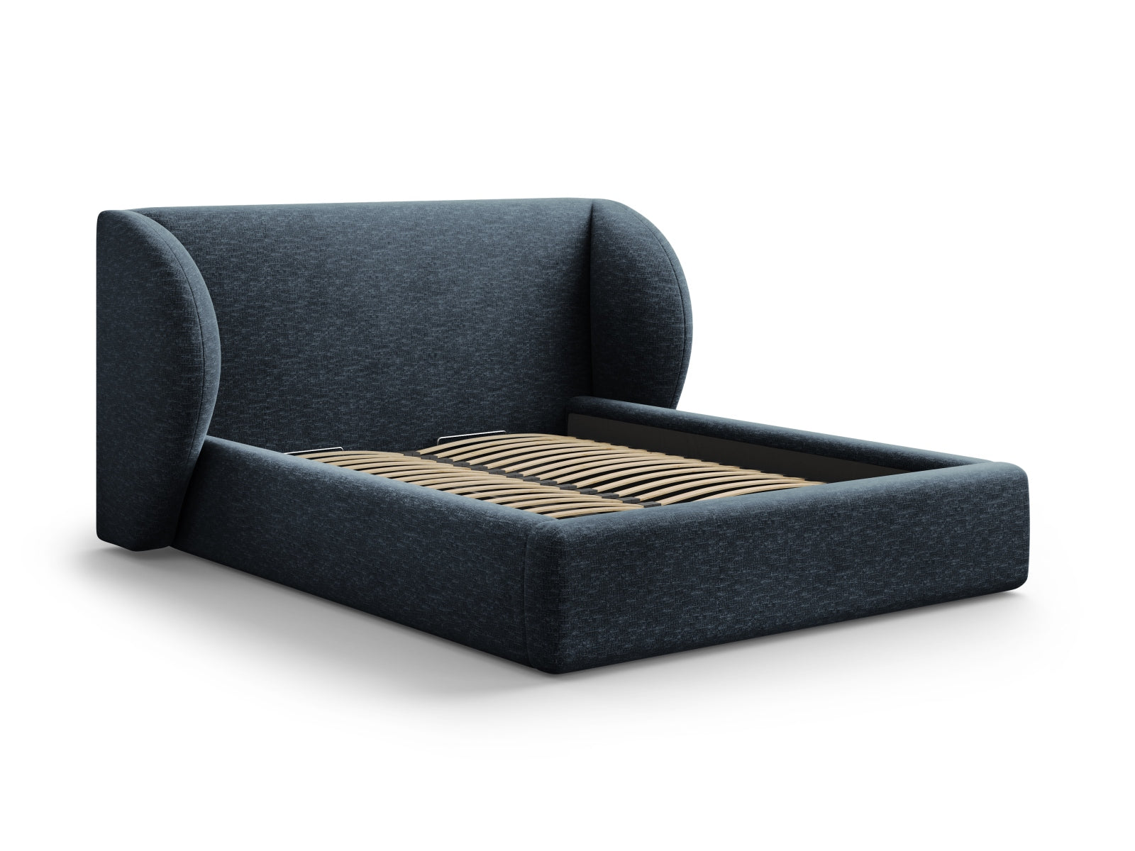 Miley Bett mit Stauraum und Headboard 160cm in Royal Blue-Haga präsentiert im Onlineshop von KAQTU Design AG. Bett ist von Micadoni