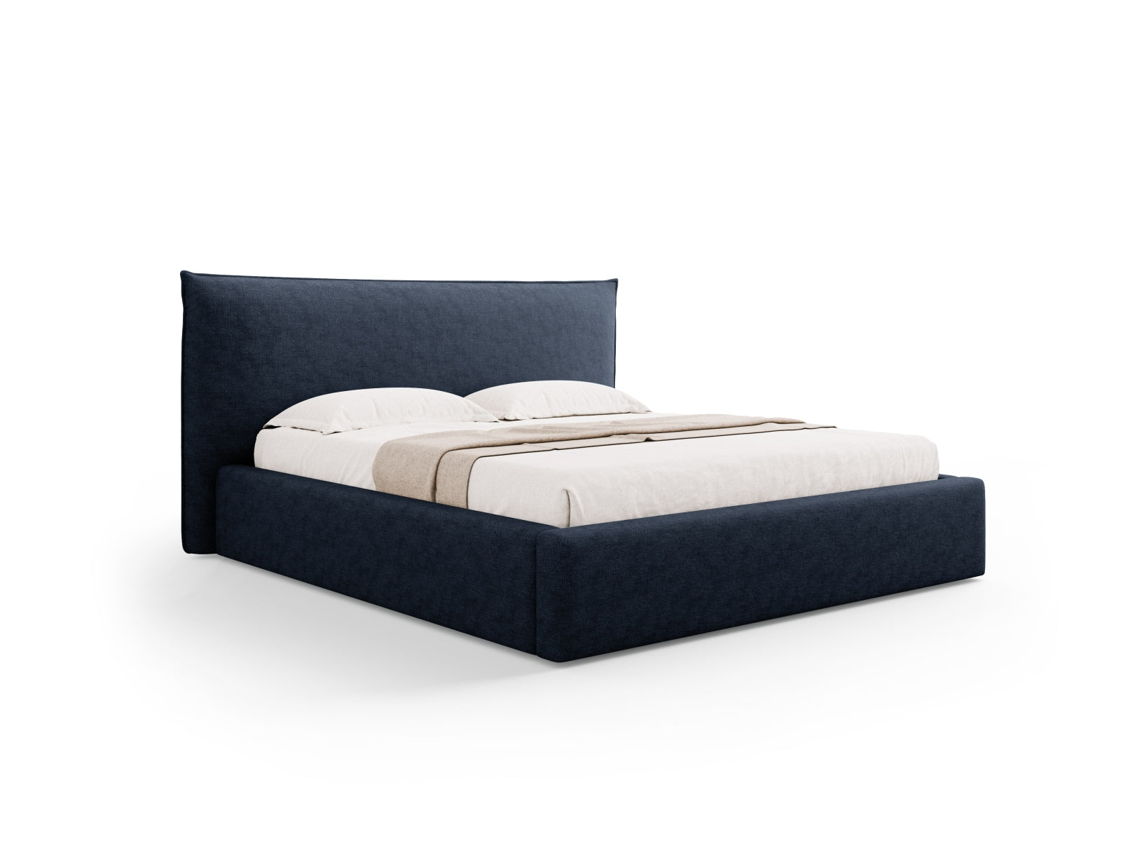 Kaelle Bett mit Stauraum und Headboard 160cm in Dark Blue-Perfect Harmony präsentiert im Onlineshop von KAQTU Design AG. Bett ist von Micadoni