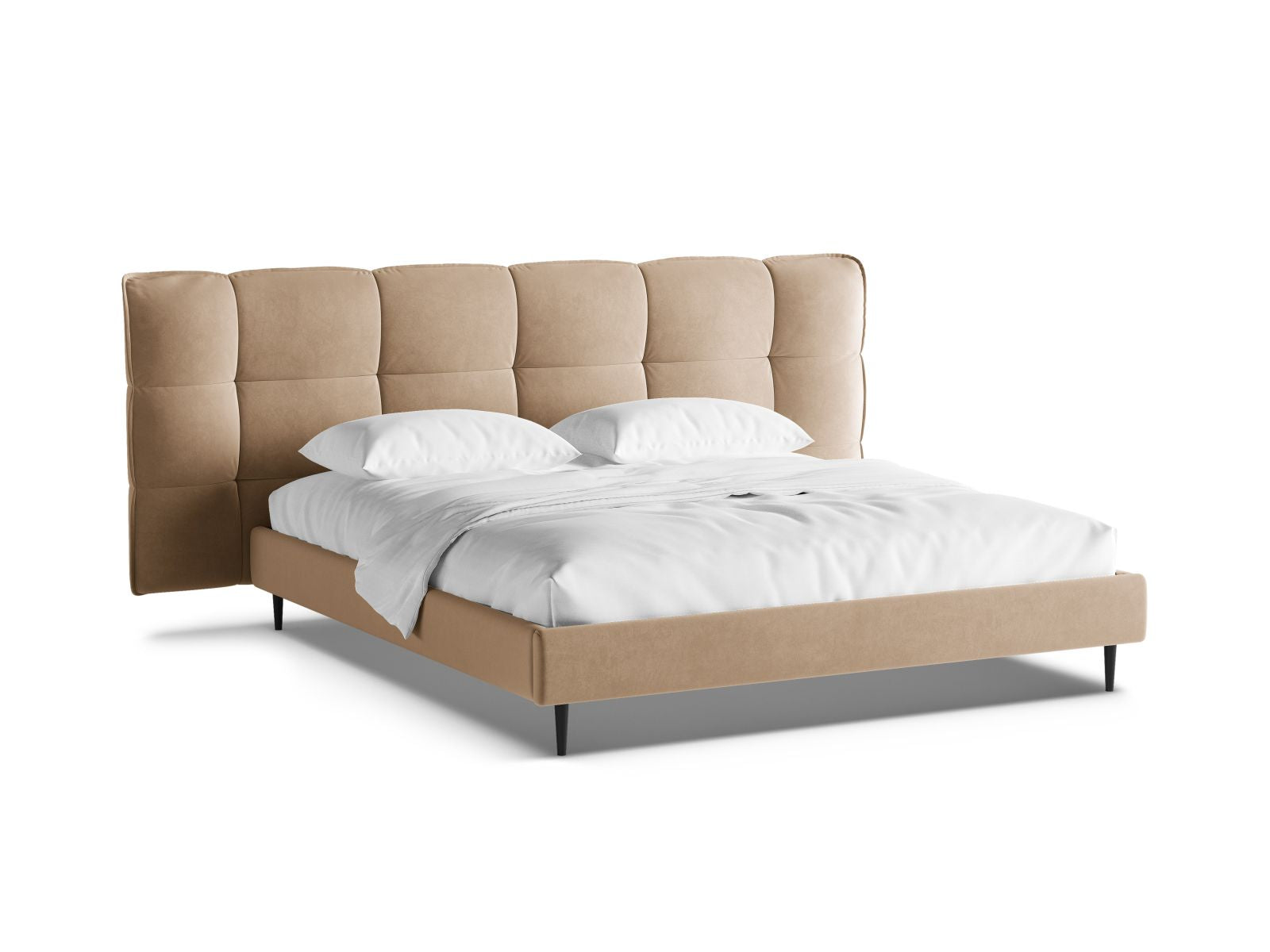 Eric Bett mit Stauraum mit Kopfteil 160cm in Sand-Casino präsentiert im Onlineshop von KAQTU Design AG. Bett ist von Micadoni