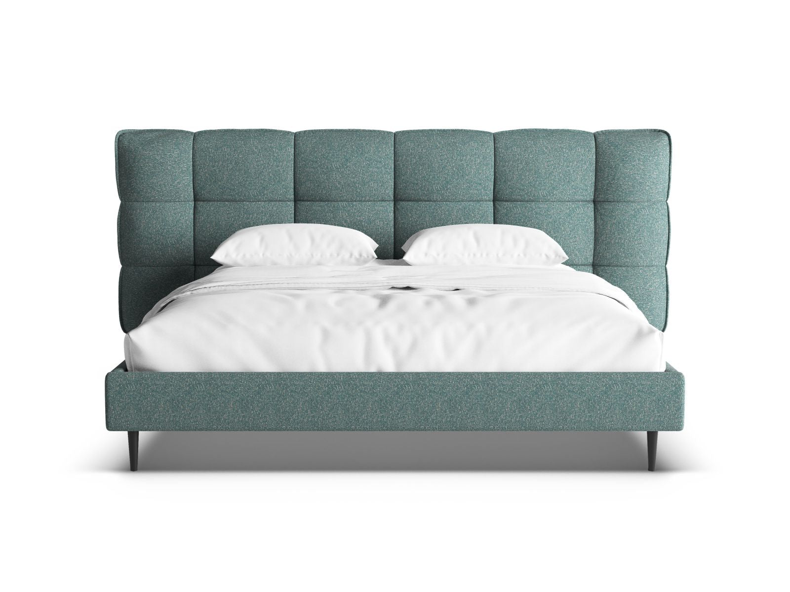 Stylisches Eric Bett in Blue Melange mit praktischem Stauraum und elegantem Kopfteil, ideal für moderne Schlafzimmer. 160cm Breite.