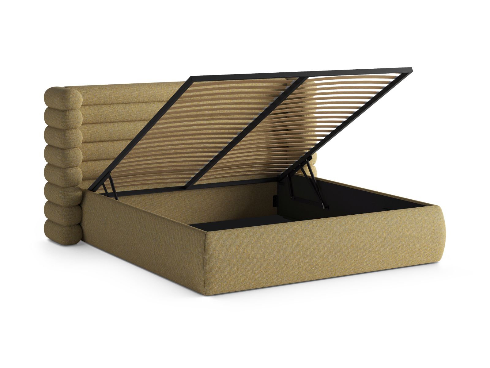 Modernes Mount Bett von Micadoni, 160 cm breit, bietet praktischen Stauraum und ein geschmackvolles Kopfteil für Ihr Schlafzimmer.