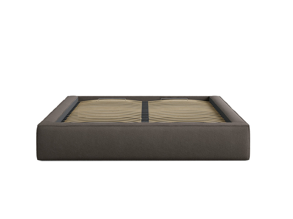 Susan Bett mit Stauraum 160cm in Grey Brown-LEGEND präsentiert im Onlineshop von KAQTU Design AG. Bett ist von Micadoni