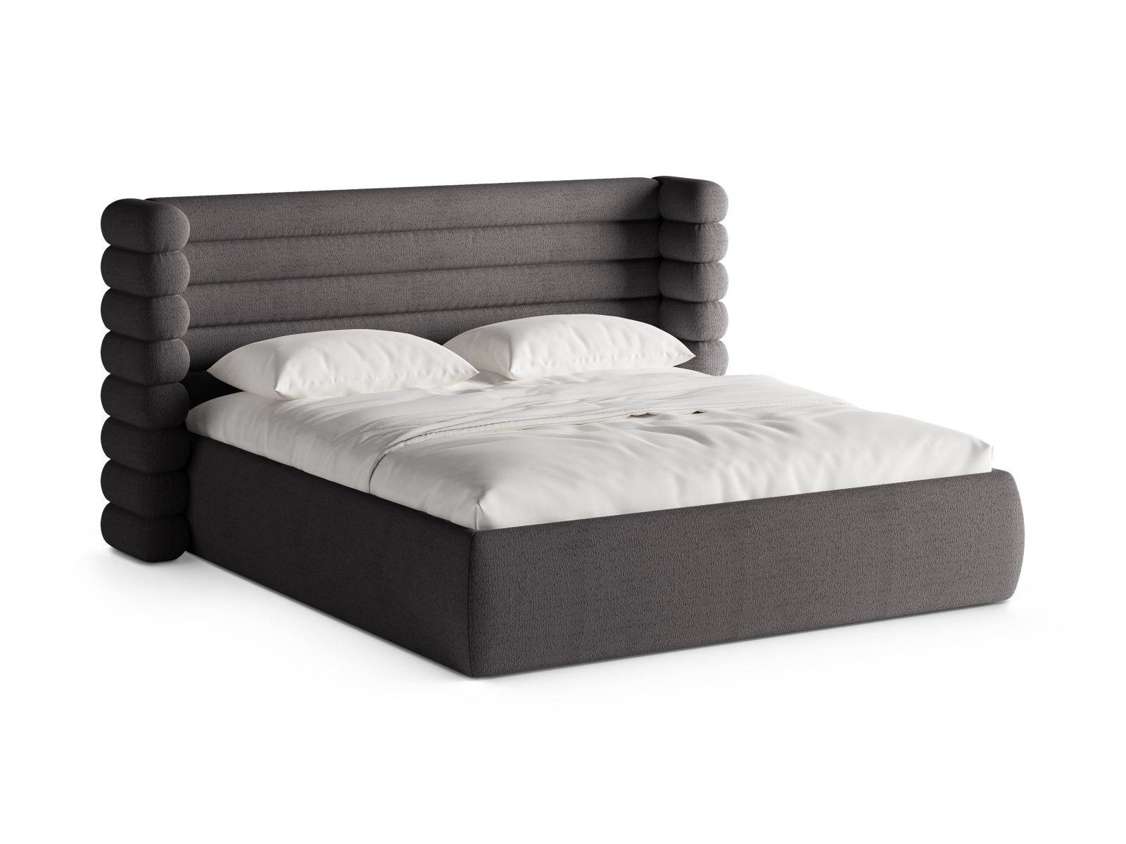 Mount Bett mit Stauraum mit Kopfteil 160cm in Graphite-CORAL präsentiert im Onlineshop von KAQTU Design AG. Bett ist von Micadoni
