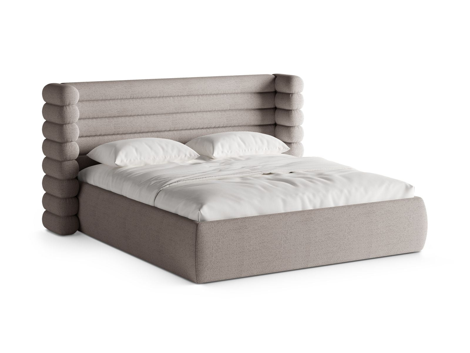 Mount Bett mit Stauraum mit Kopfteil 160cm in Warm grey-CORAL präsentiert im Onlineshop von KAQTU Design AG. Bett ist von Micadoni