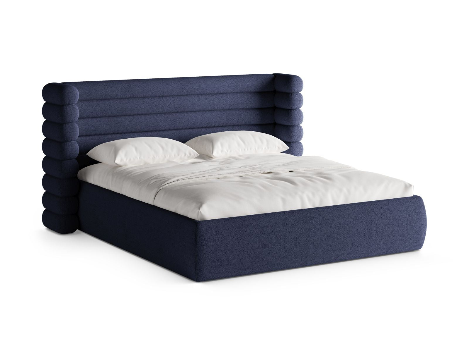 Mount Bett mit Stauraum mit Kopfteil 160cm in Navy Blue-CORAL präsentiert im Onlineshop von KAQTU Design AG. Bett ist von Micadoni