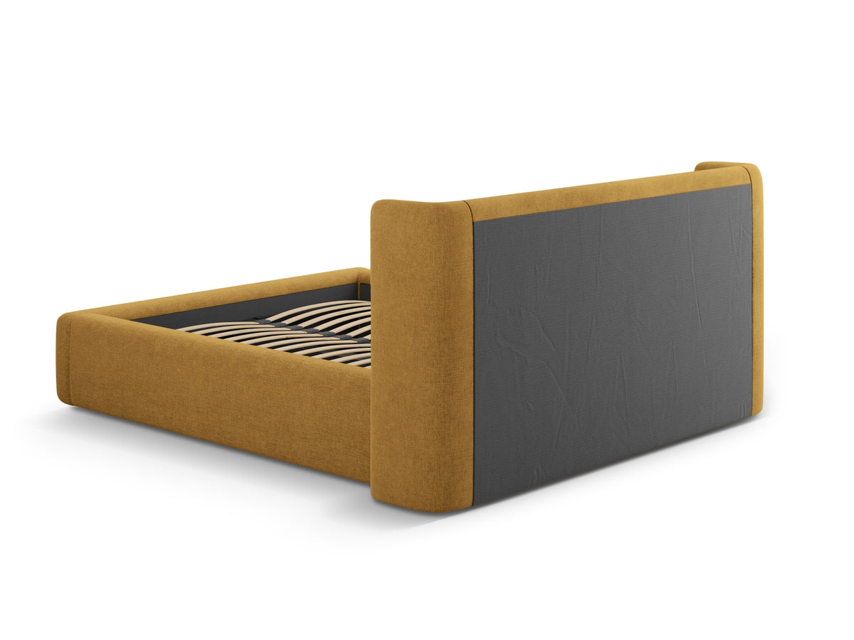 Jolene Bett mit Stauraum und Headboard 160cm in Light Olive-Wind präsentiert im Onlineshop von KAQTU Design AG. Bett ist von Micadoni