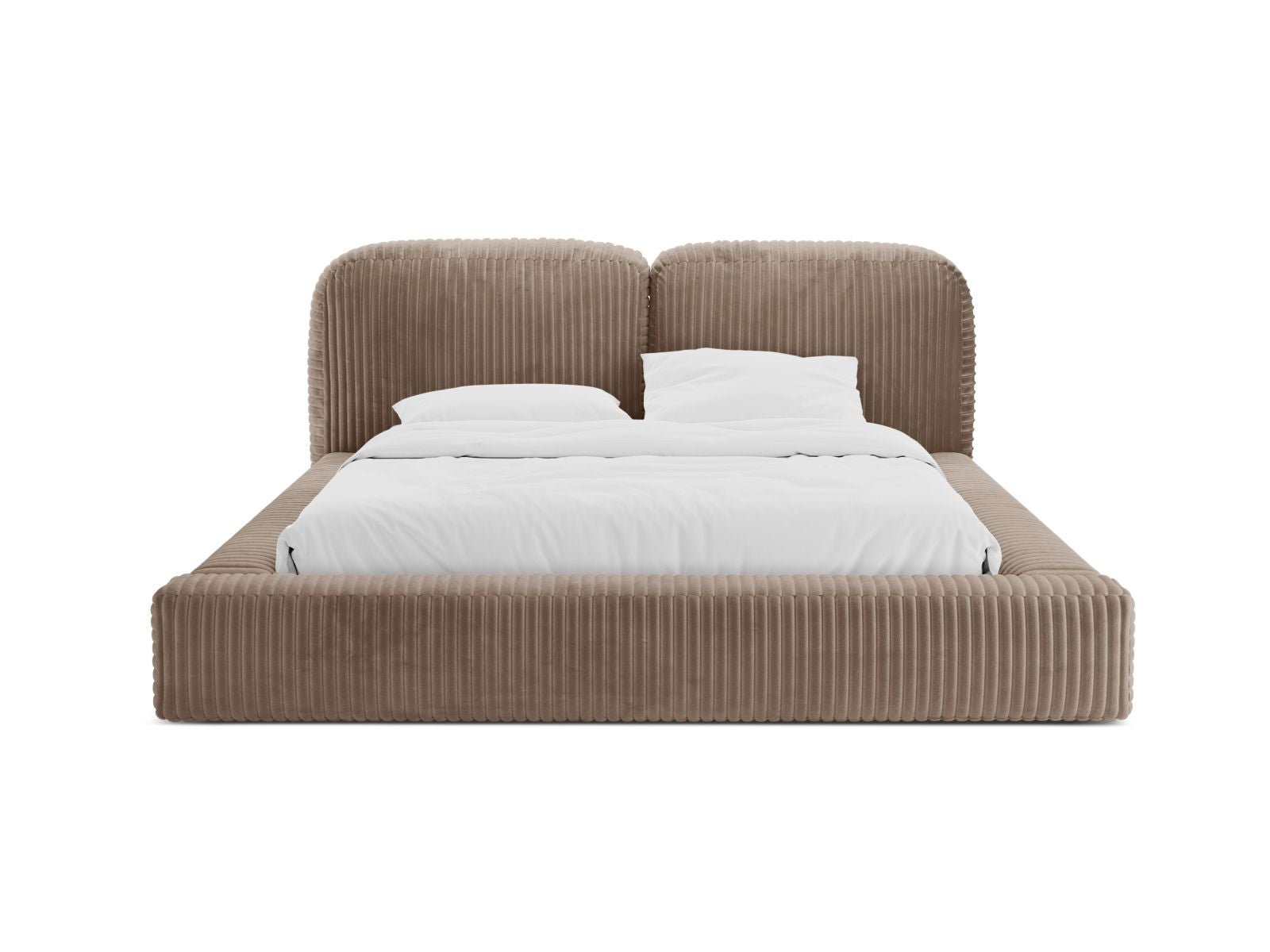 Elegantes Martina Bett mit 160 cm Breite, Stauraum und stilvollem Kopfteil in Acorn-Tilia, ideal für modernes Wohnen.