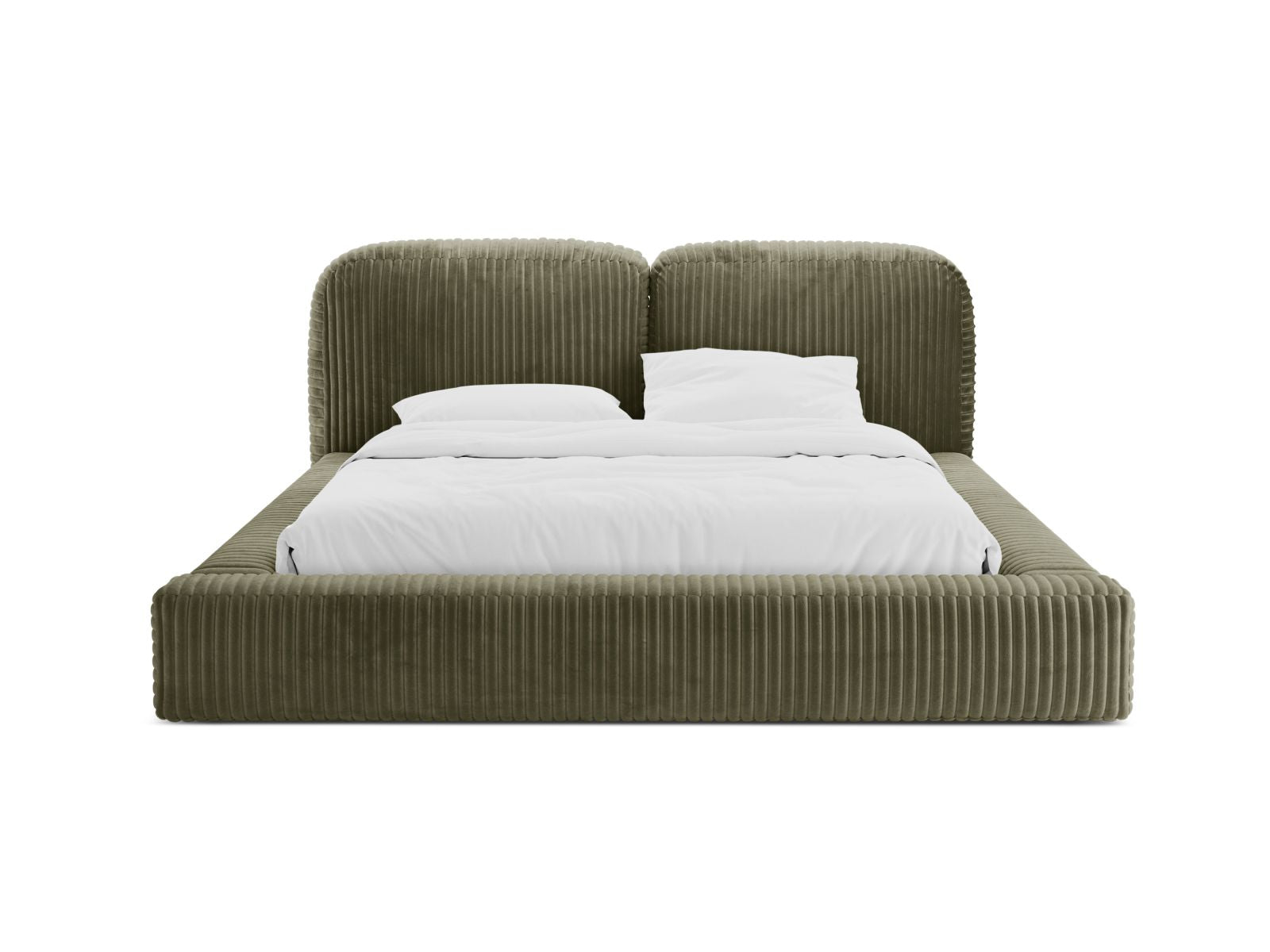 Elegantes Martina Bett in Moss Green mit praktischem Stauraum und stilvollem Kopfteil, ideal für jedes Schlafzimmer.