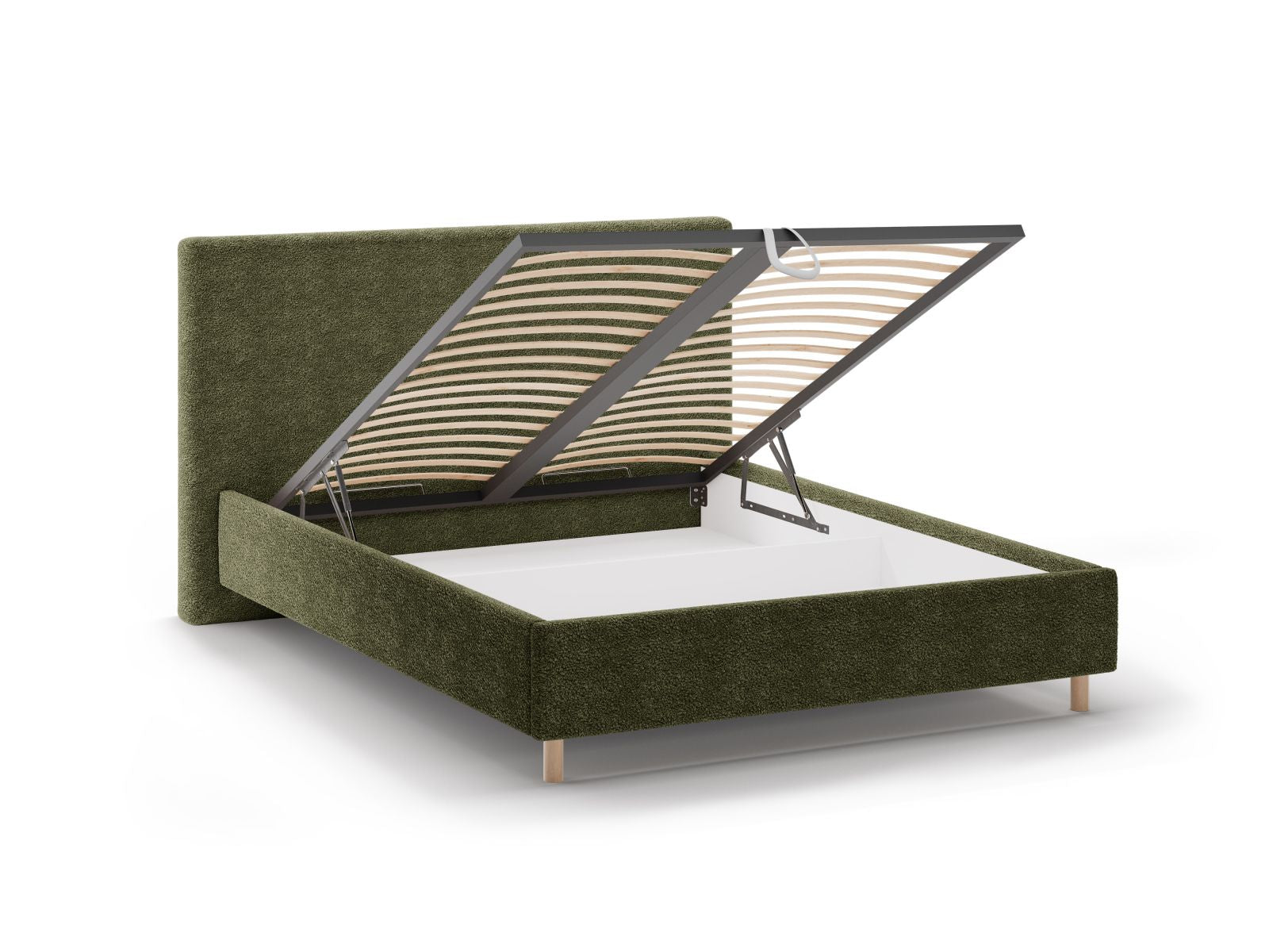 Stilvolles Eloise Bett in 160 cm mit praktischem Stauraum und modernem Kopfteil, ideal für ein elegantes Schlafzimmer-Design.