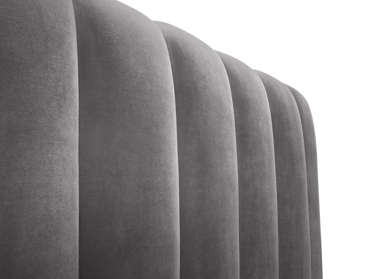 Kelp Bett mit Stauraum und Headboard 160cm in Grey-Bluvel präsentiert im Onlineshop von KAQTU Design AG. Bett ist von Micadoni
