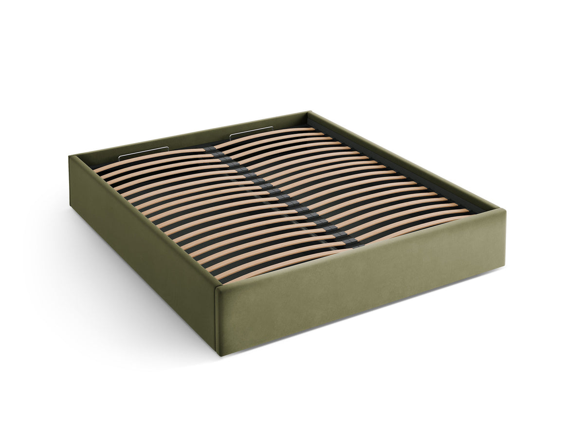 Susan Bett mit Stauraum 160cm in Green-Bluvel präsentiert im Onlineshop von KAQTU Design AG. Bett ist von Micadoni