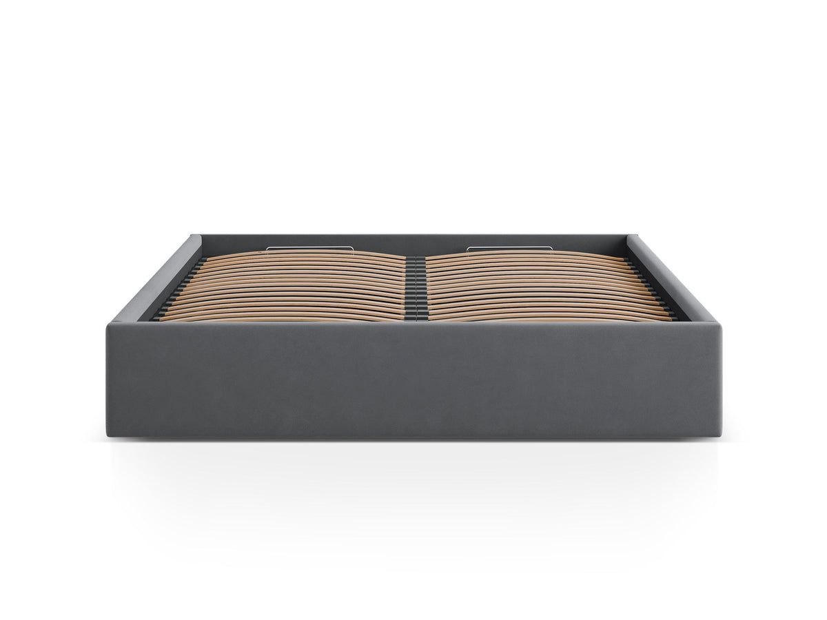 Susan Bett mit Stauraum 160cm in Grey-Bluvel präsentiert im Onlineshop von KAQTU Design AG. Bett ist von Micadoni