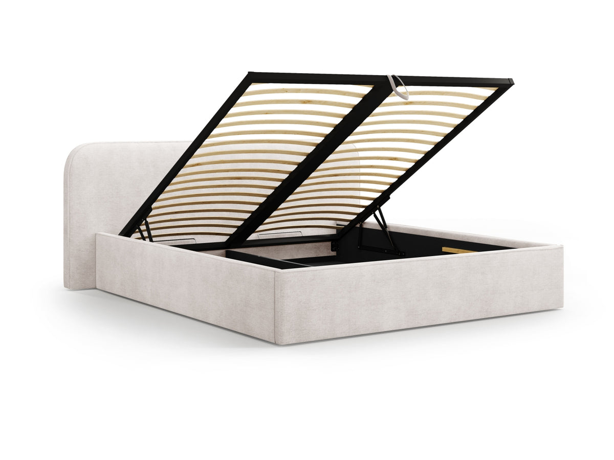 Elizabeth Bett mit Stauraum und Headboard 160cm in White-Babel präsentiert im Onlineshop von KAQTU Design AG. Bett ist von Micadoni